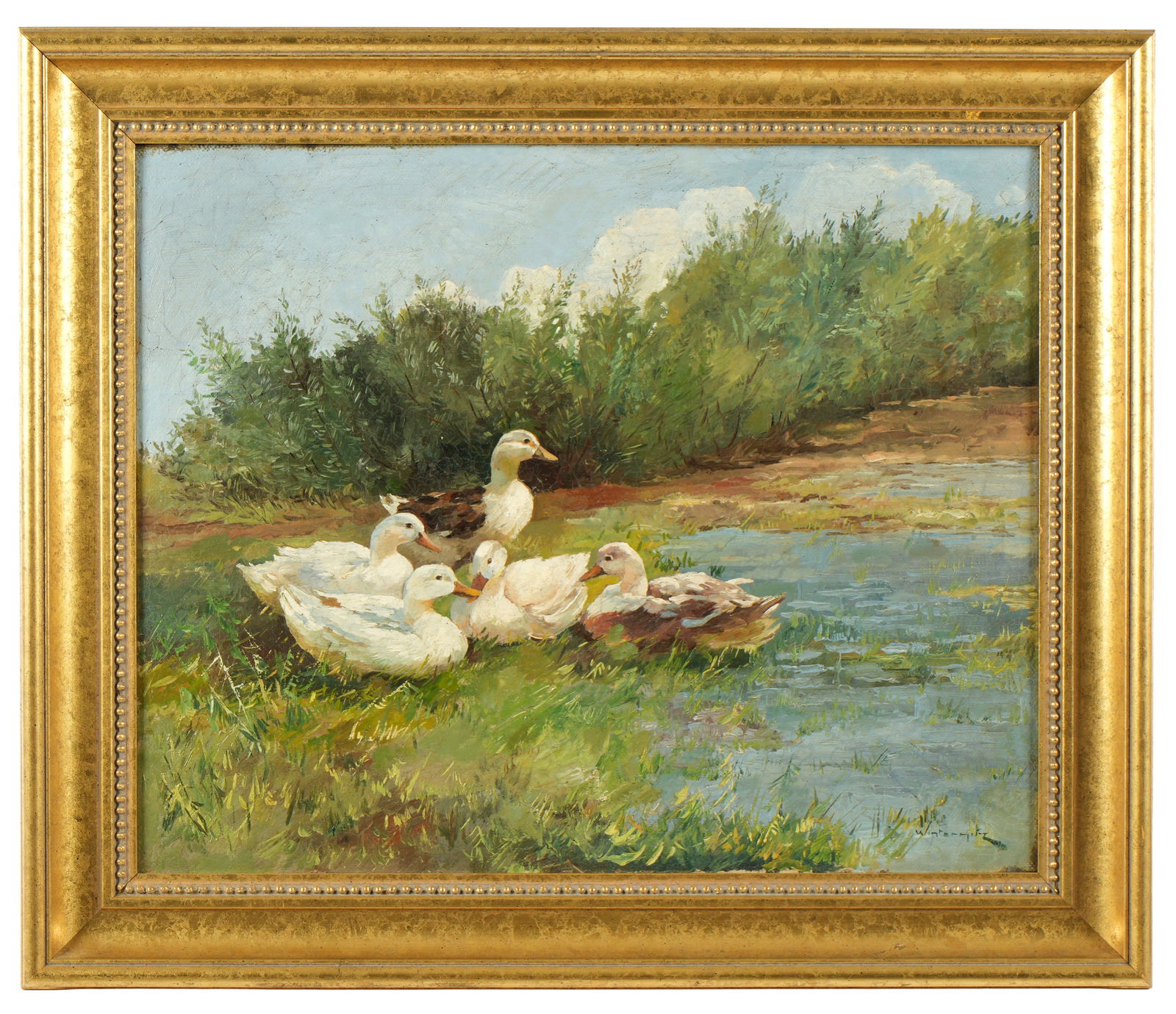 Richard Winternitz Ducks in a Pond Painting (1 of 4)