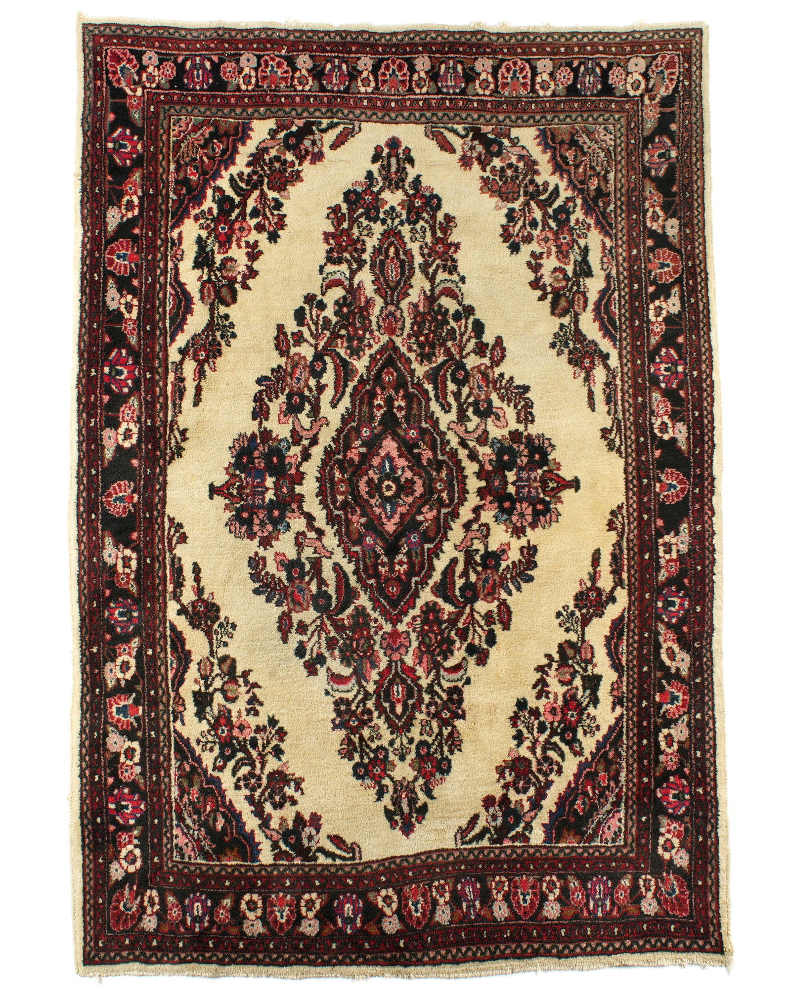 Large Hand Knotted Wool Kirman Pattern Carpet Rug (1 of 2)