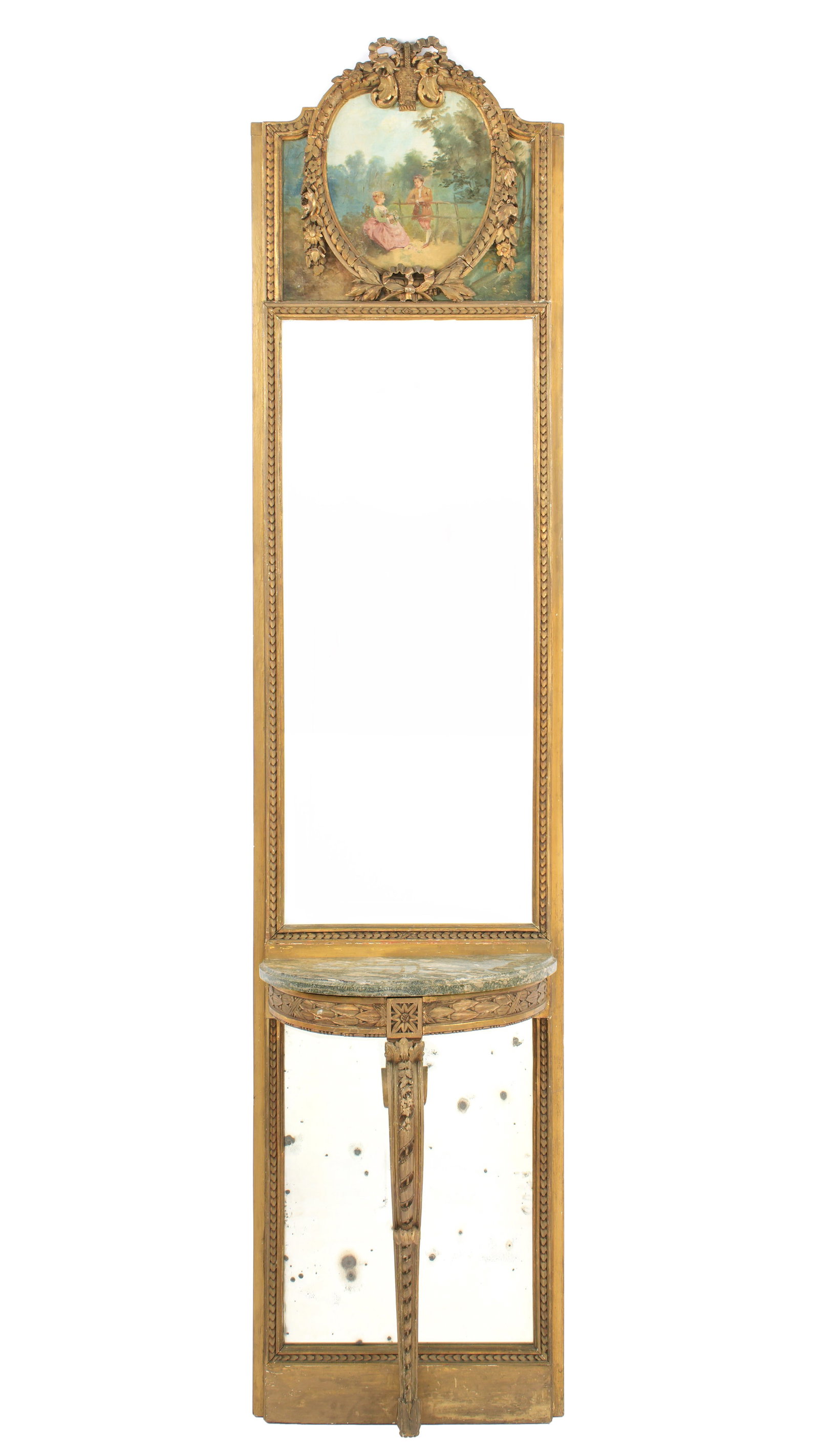 French Louis XVI Style Trumeau Pier Mirror Console (1 of 6)
