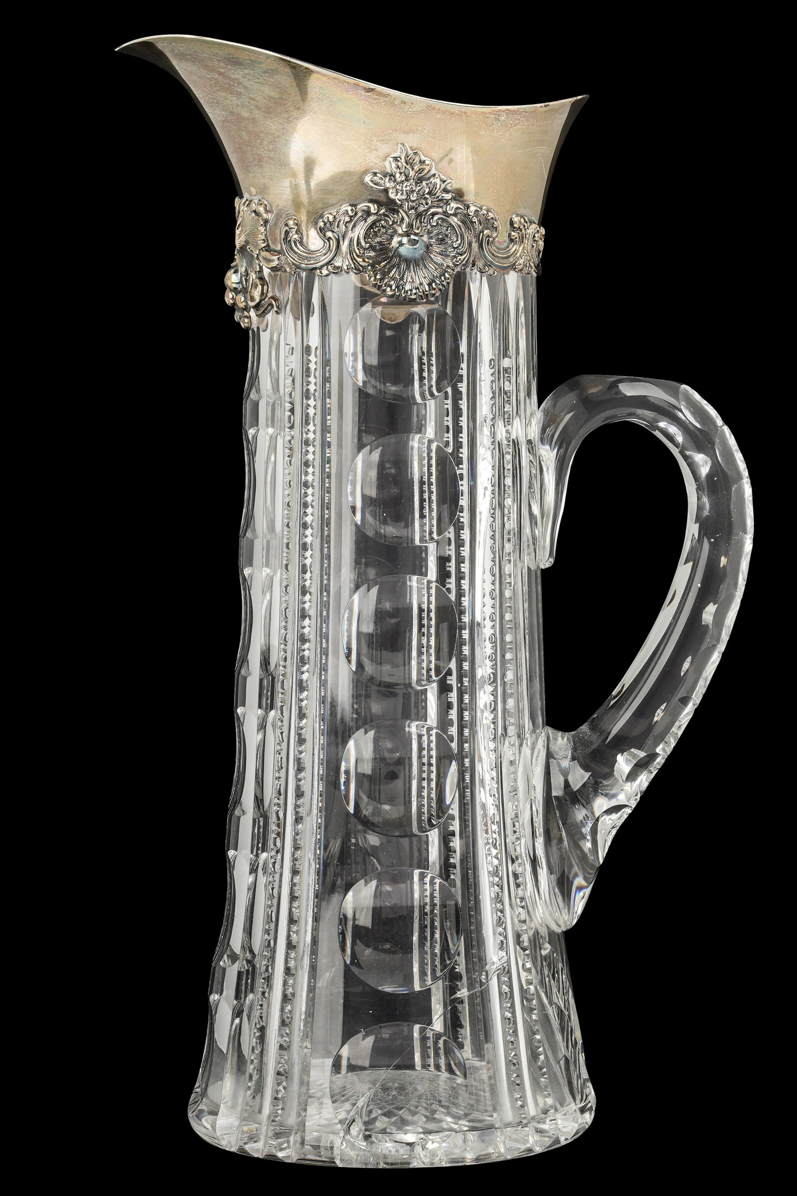 Tiffany & Co. Sterling Mounted Cut Glass Ewer (1 of 9)