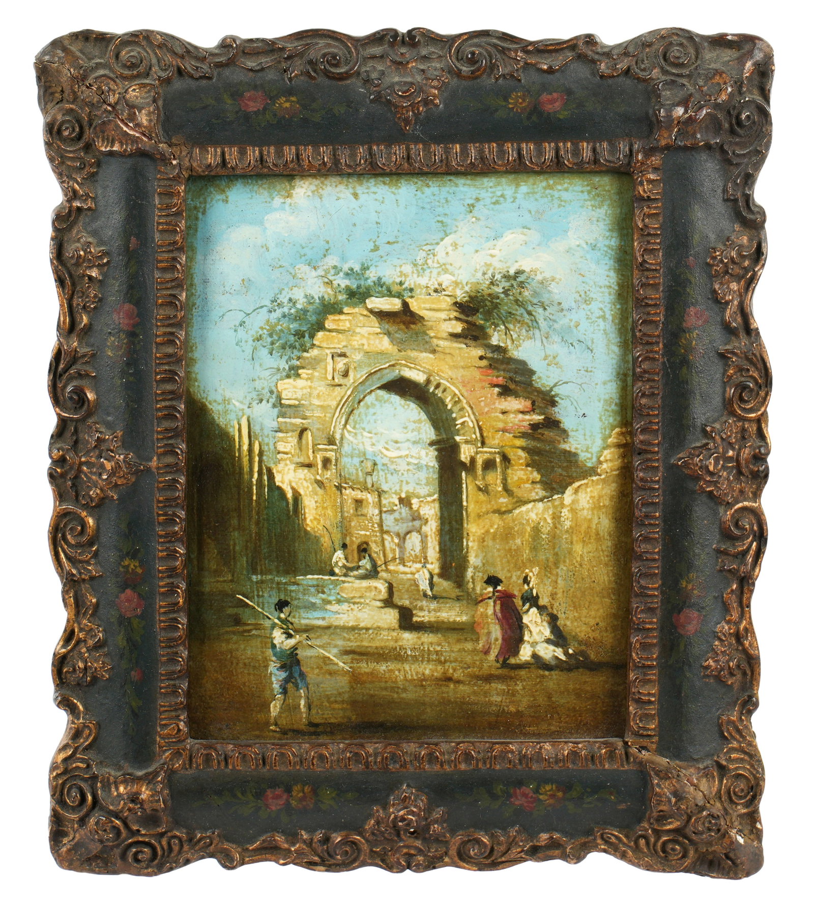 attr. Francesco Guardi Capriccio Ruins w/ Figures (1 of 6)