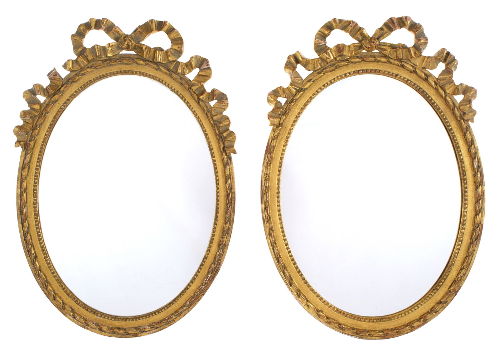 Pr French Louis XVI Style Carved Gilt Wood Mirrors (1 of 3)