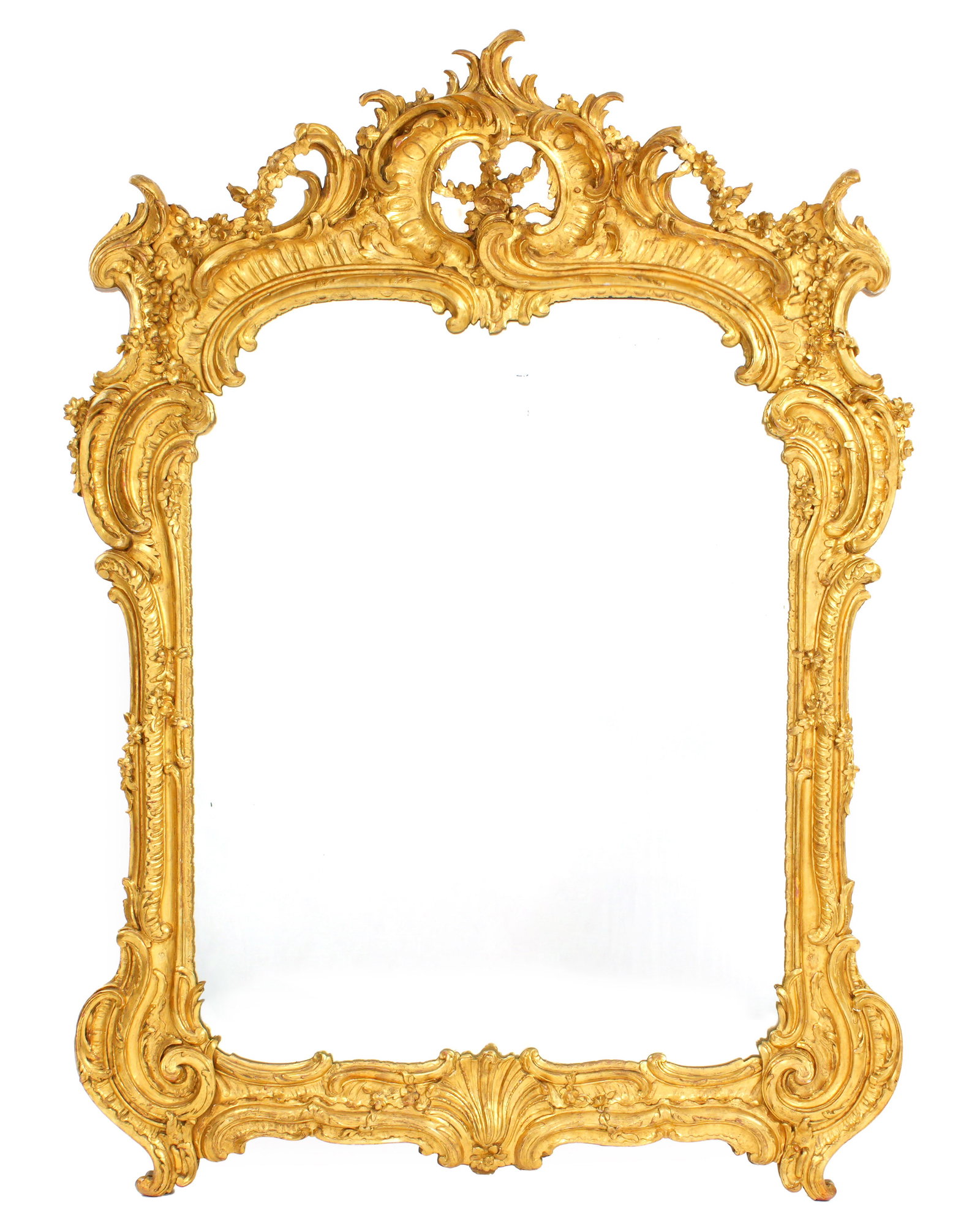Large French Regency Carved Gilt Wood Hall Mirror (1 of 2)