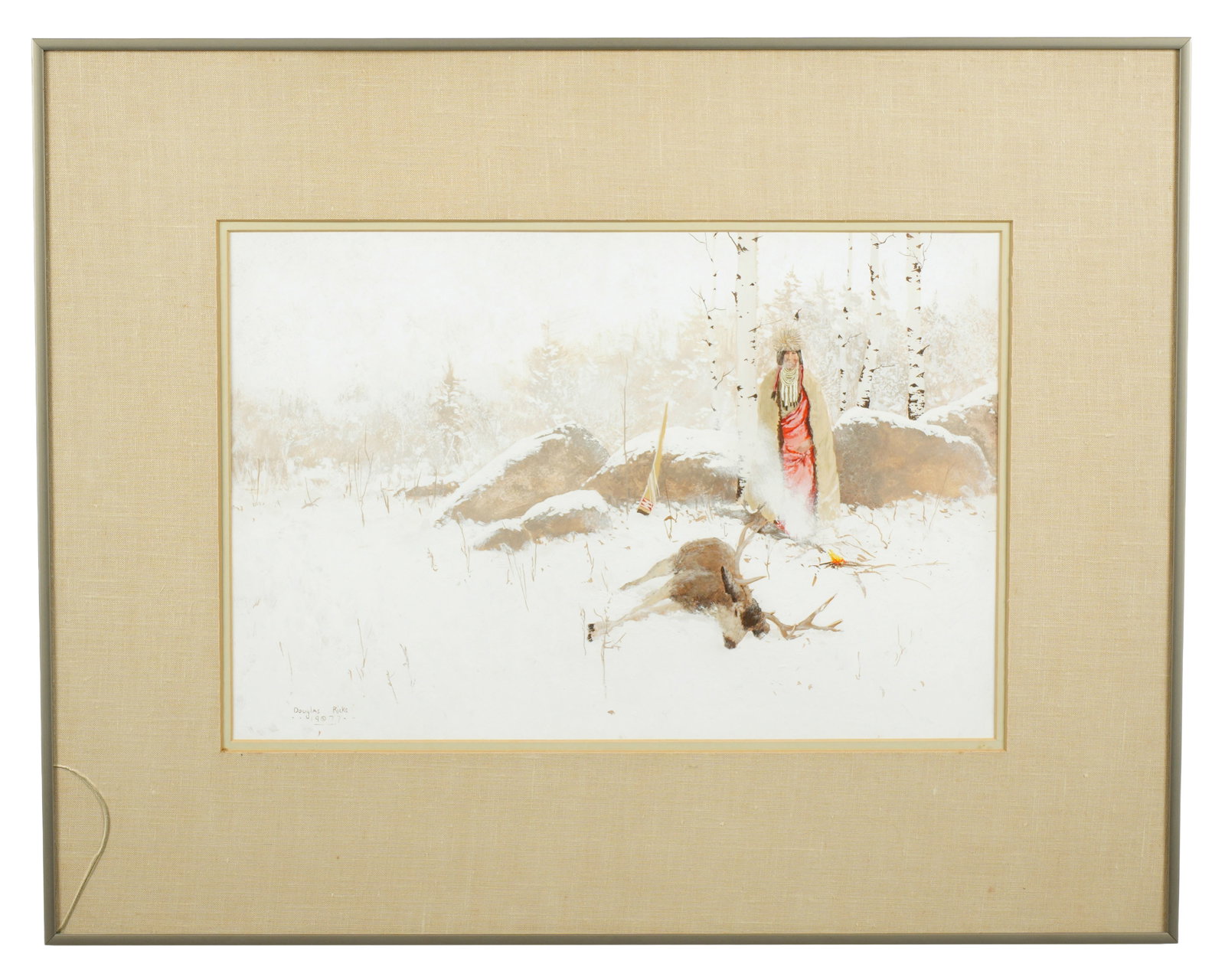 Douglas Ricks Native American Deer Hunt Painting (1 of 6)