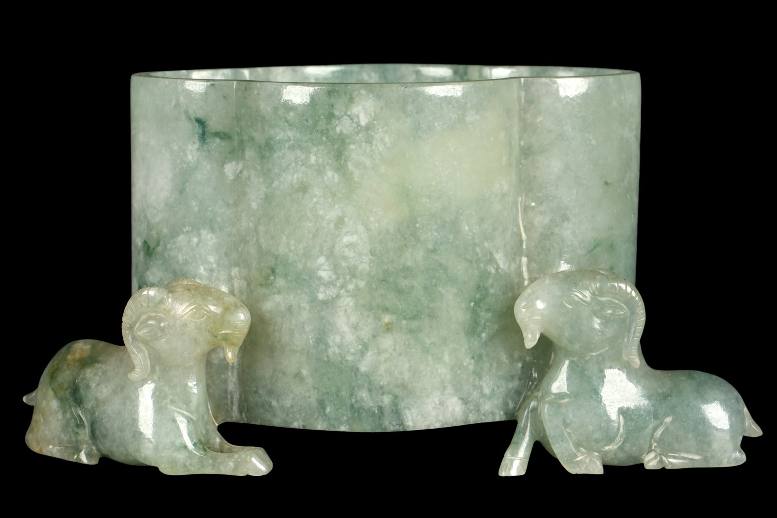 18th / 19th C. Chinese Icy Jadeite Water Vessel (1 of 1)