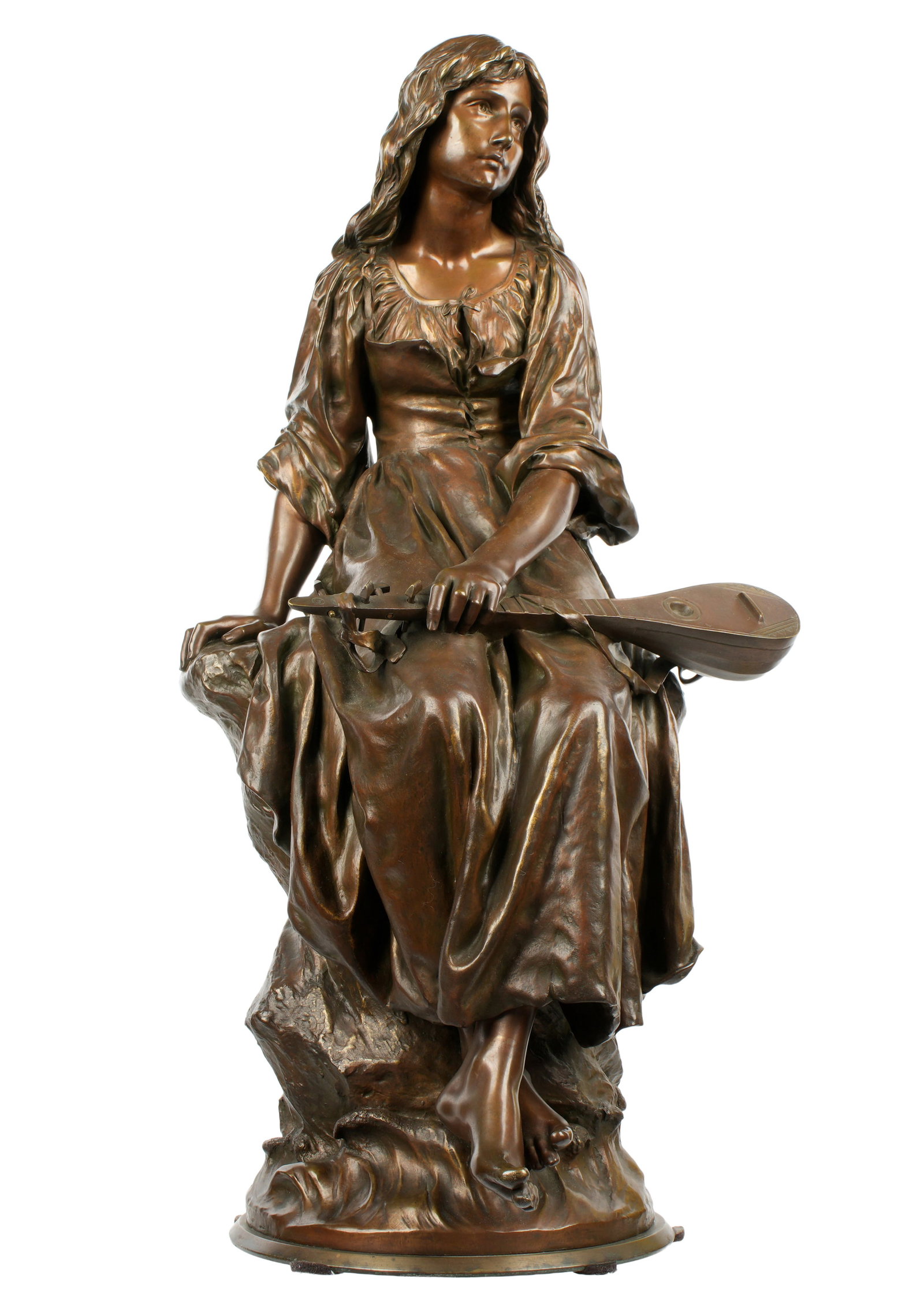 Paul Megnin Mandolin Player Bronze Sculpture (1 of 2)