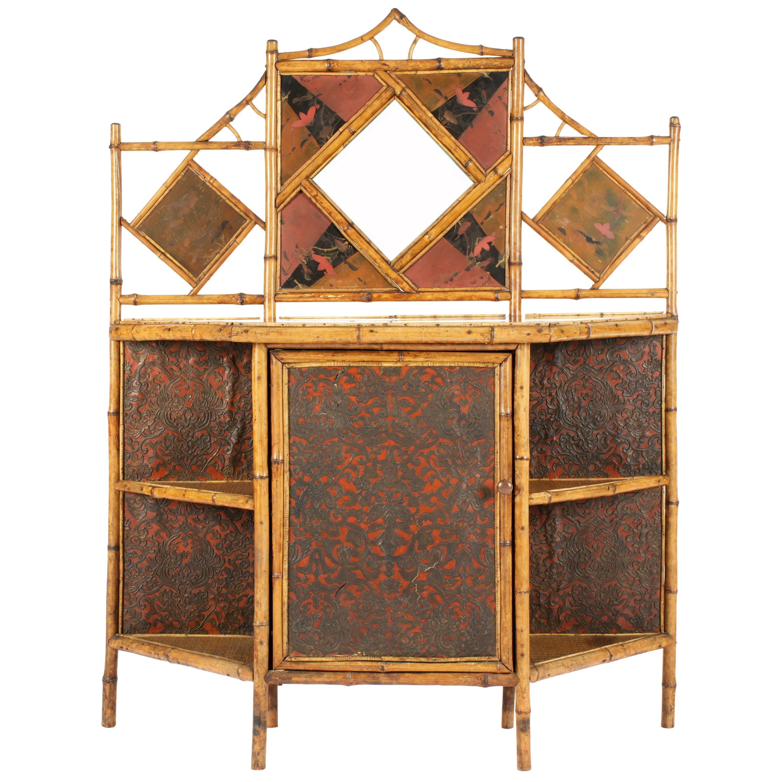 19th Century English Bamboo Lacquered Cabinet (1 of 7)