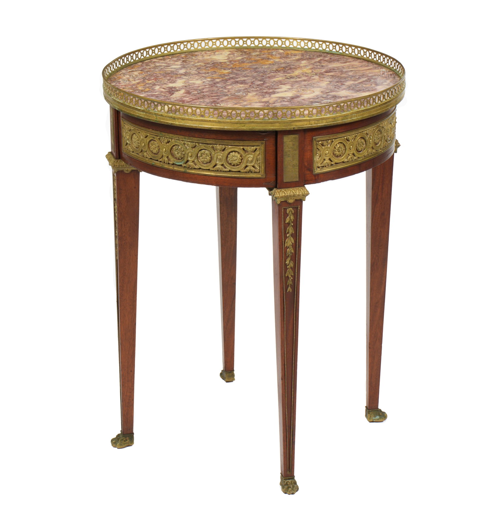French Louis XVI Style Marble Top Ormolu Table (1 of 9)