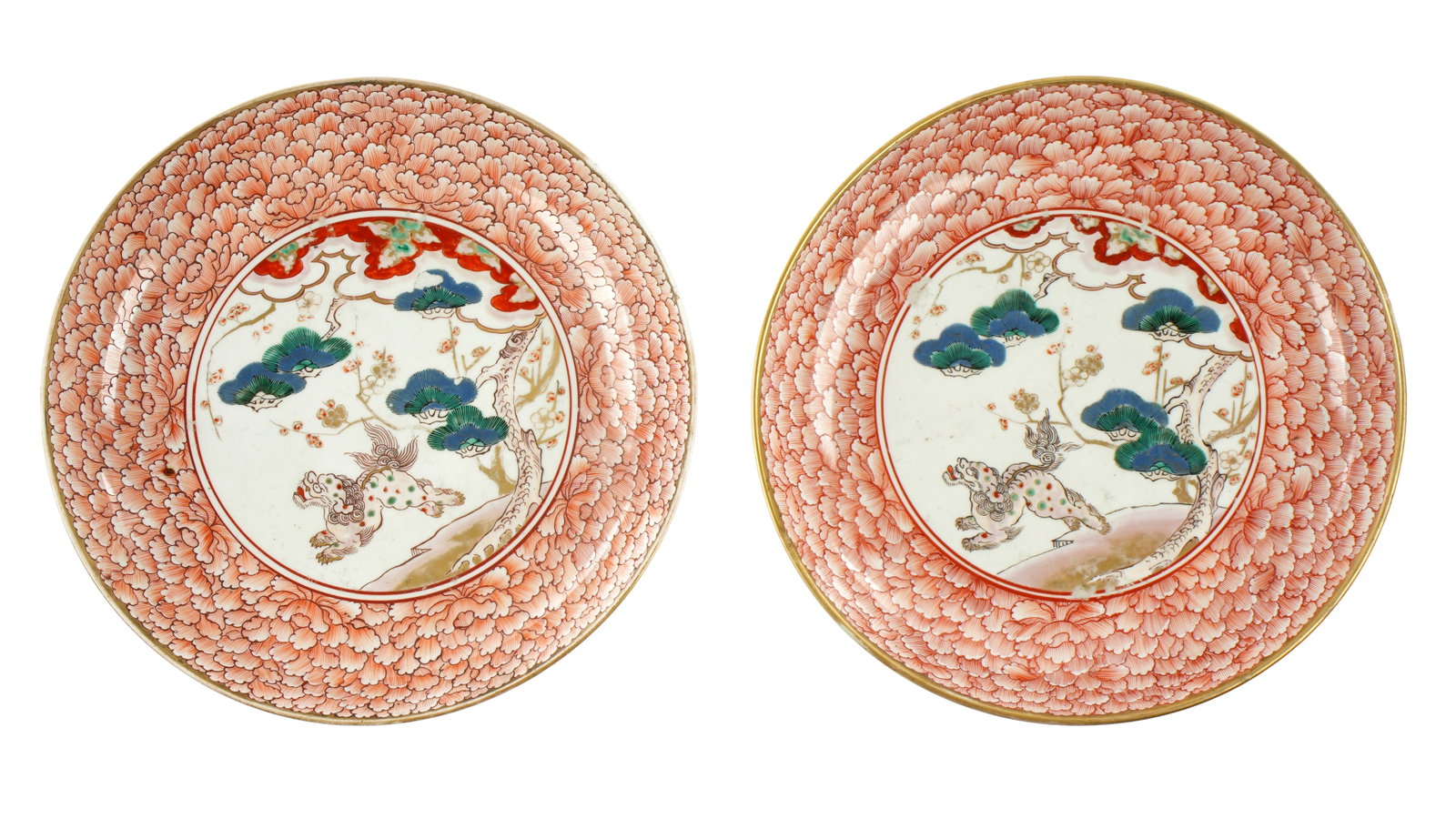Pair Large 18th C. Japanese Imari Bowls Chargers (1 of 1)