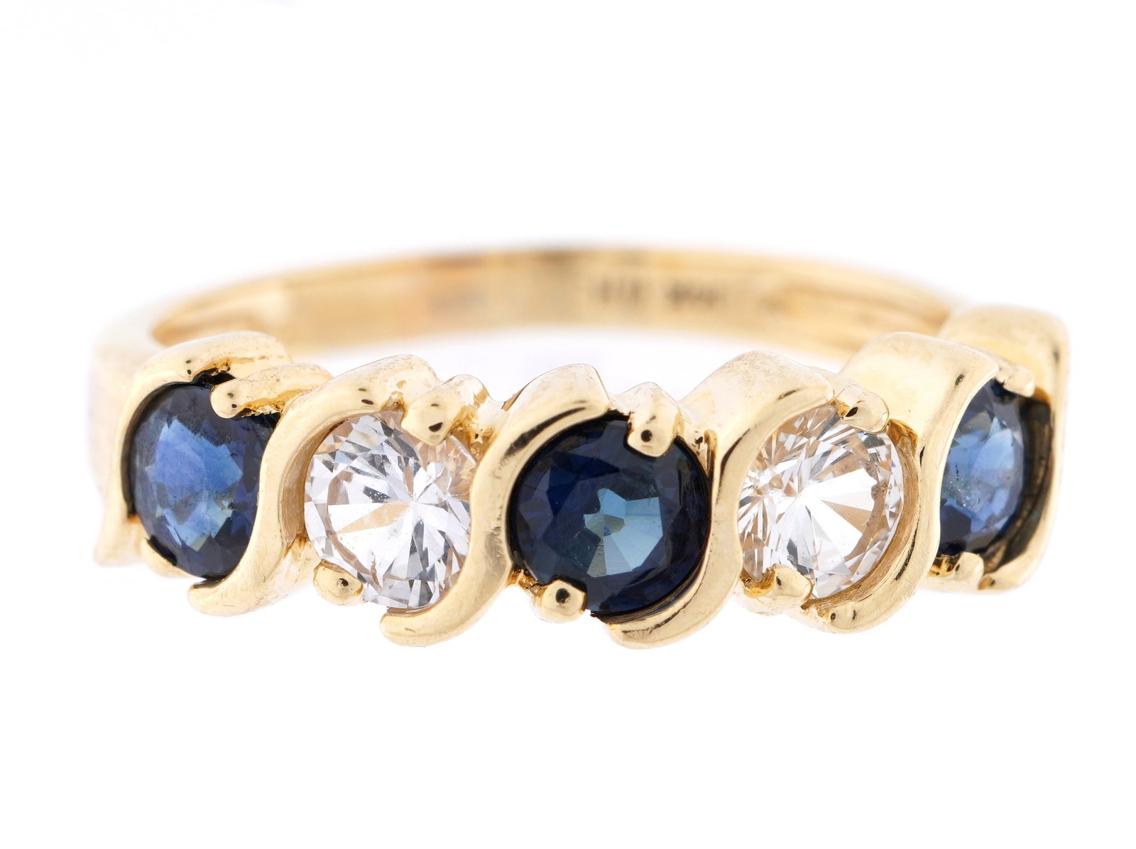 14k Gold Blue and White Topaz Ring (1 of 1)