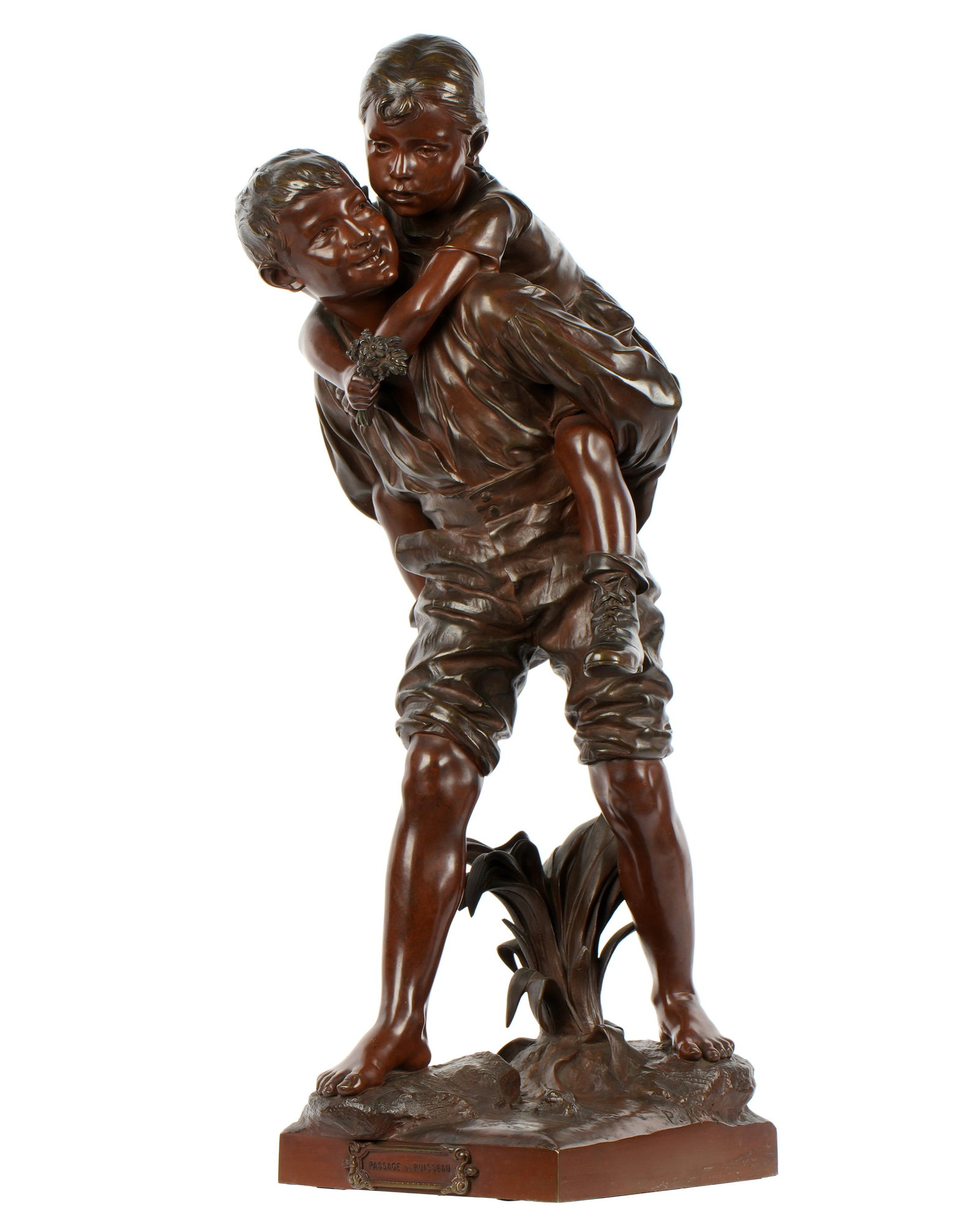 Paul Megnin Paul and Virginie as Children Bronze (1 of 11)
