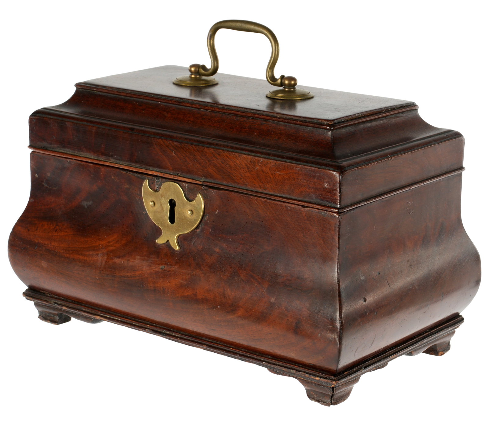 English Bombe Mahogany Tea Caddy (1 of 9)