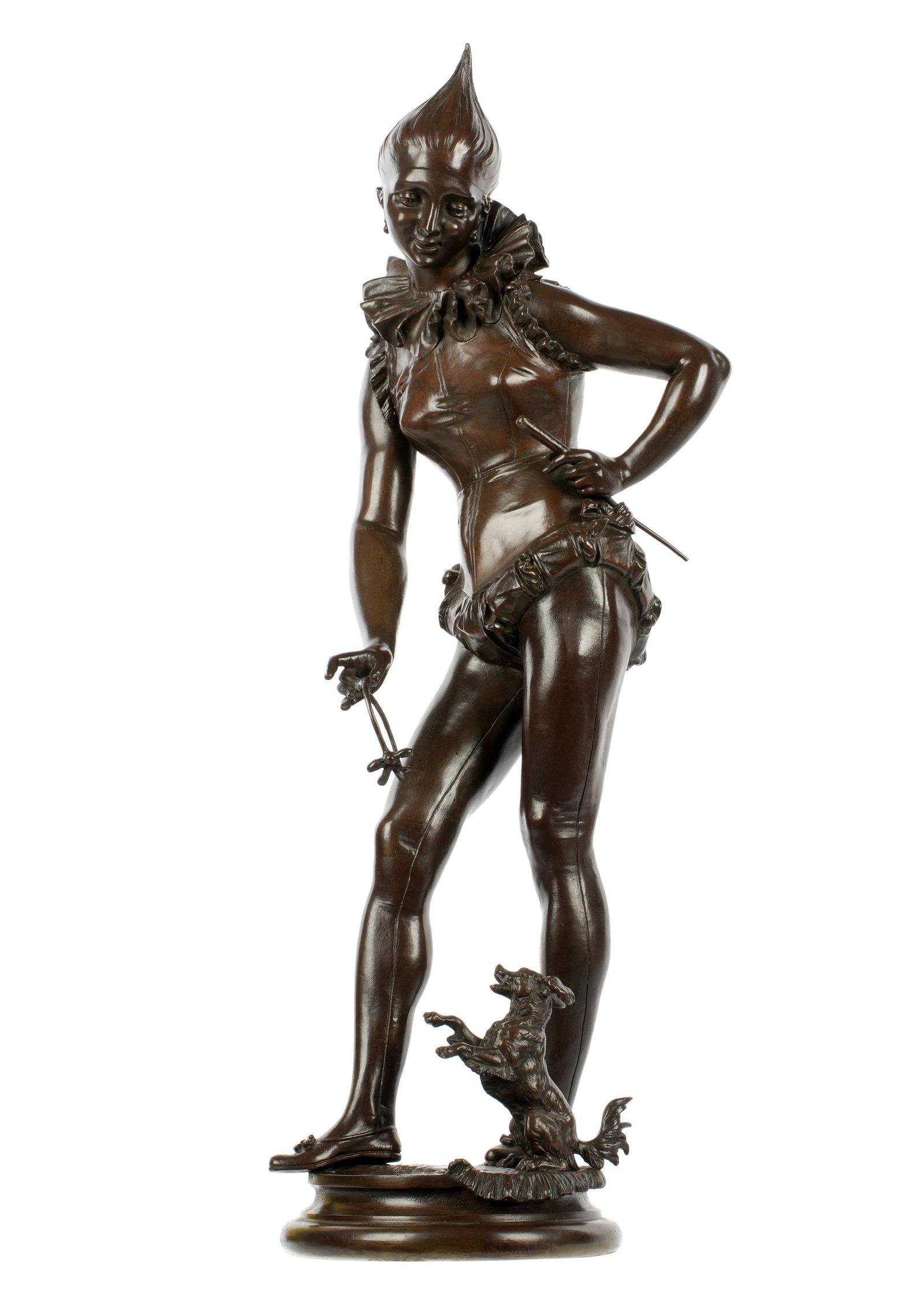 after Faure de Brousse Harlequin with Dog Bronze (1 of 9)