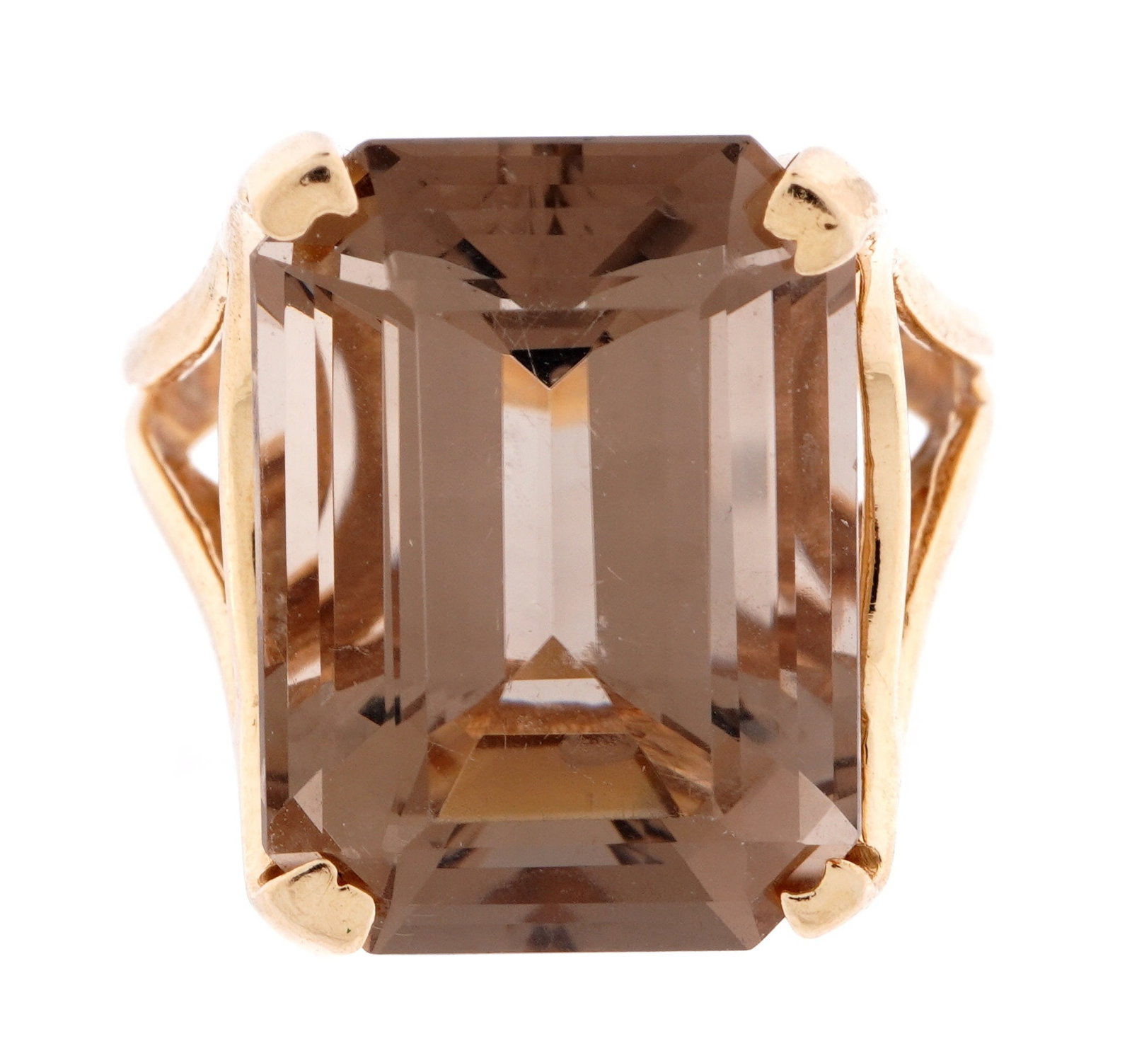 14k Gold and Smoky Quartz Cocktail Ring (1 of 10)