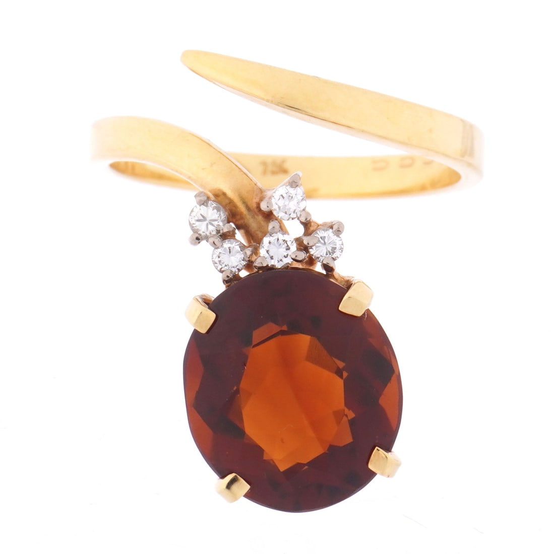 18k Gold Citrine and Diamond Ring (1 of 7)