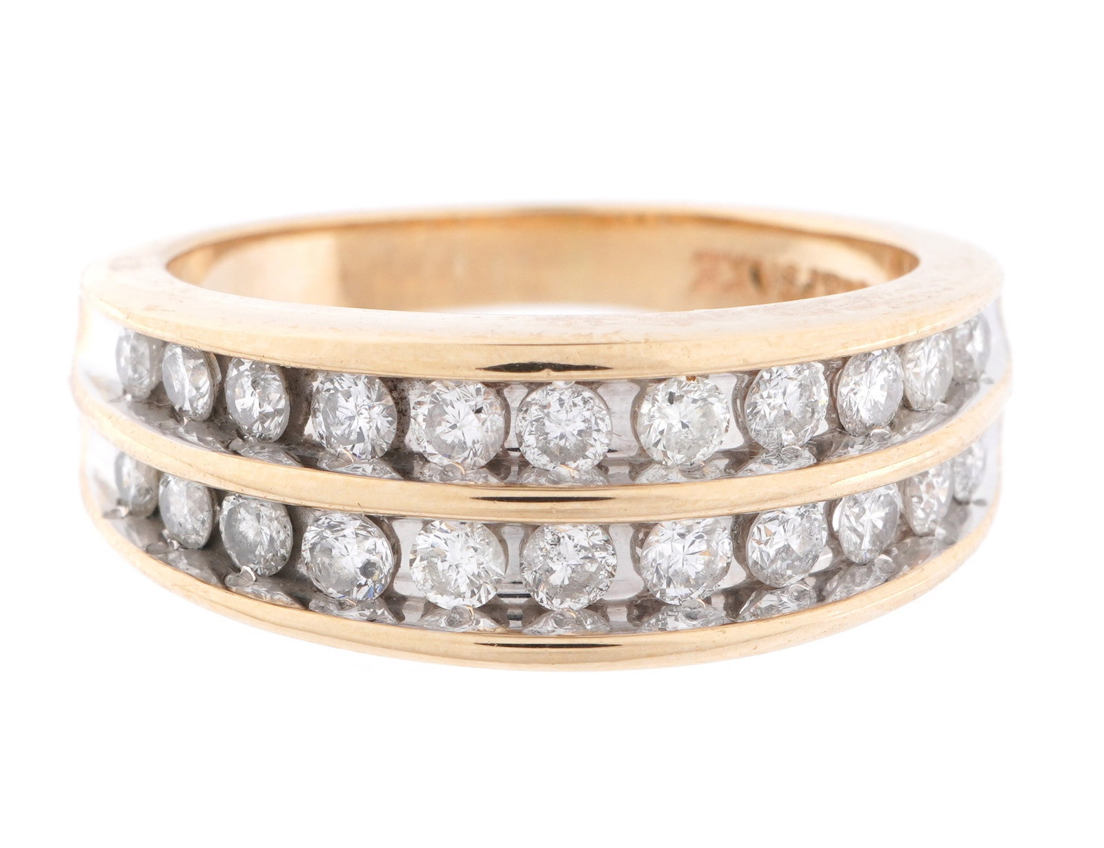 Keepsake 14k Gold and Double Diamond Band Ring (1 of 1)