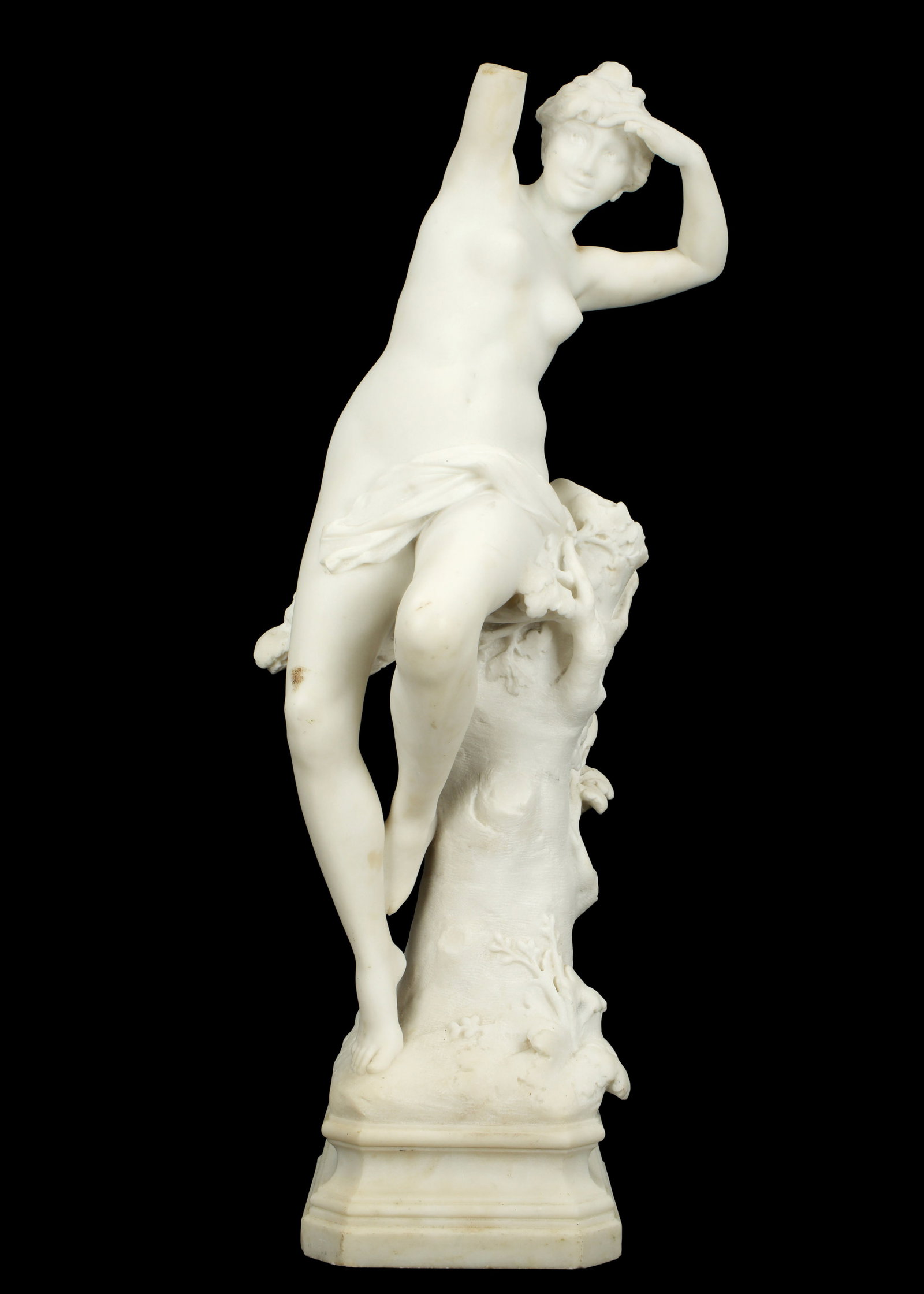 Carved Marble Classical "Spring" Maiden Sculpture (1 of 2)
