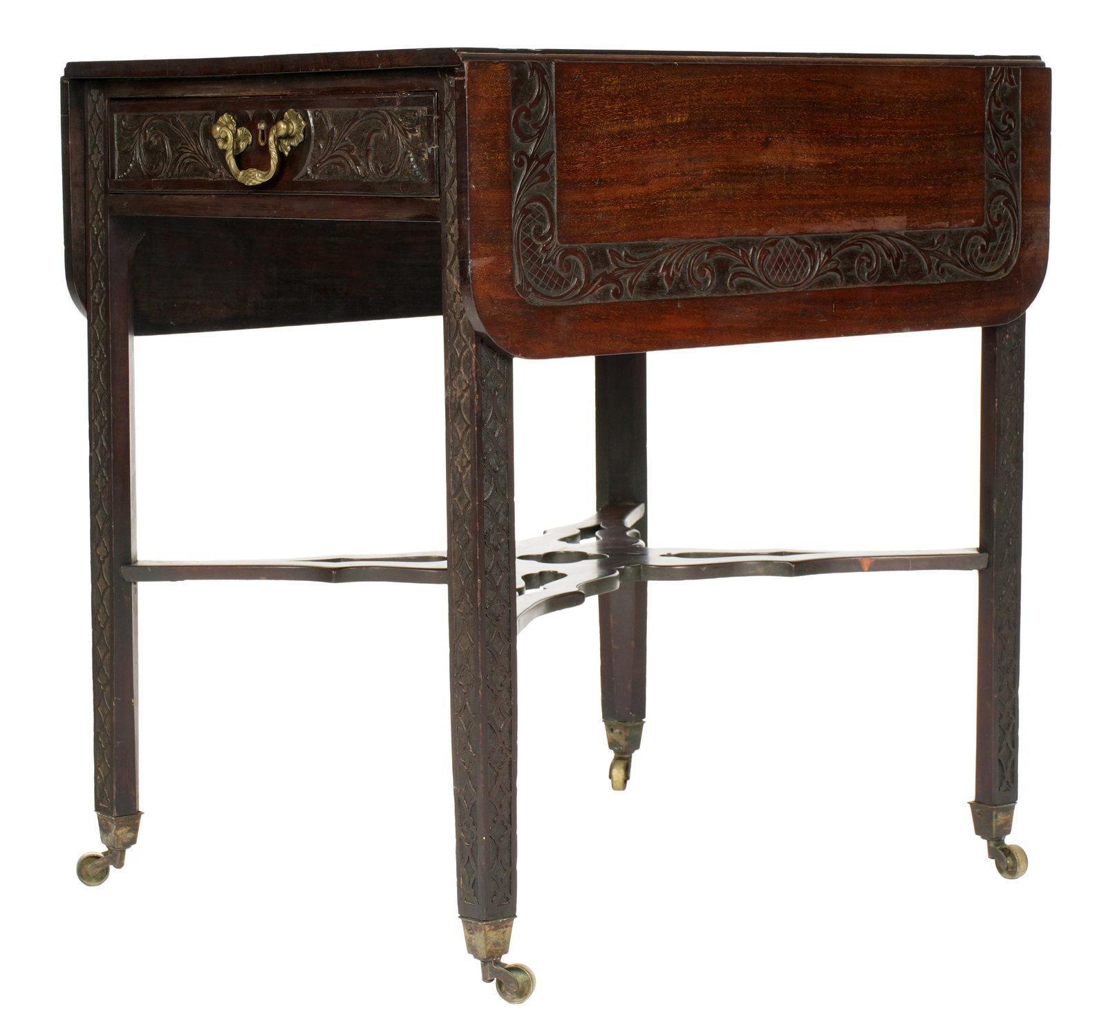 English Carved Mahogany Pembroke Table (1 of 2)