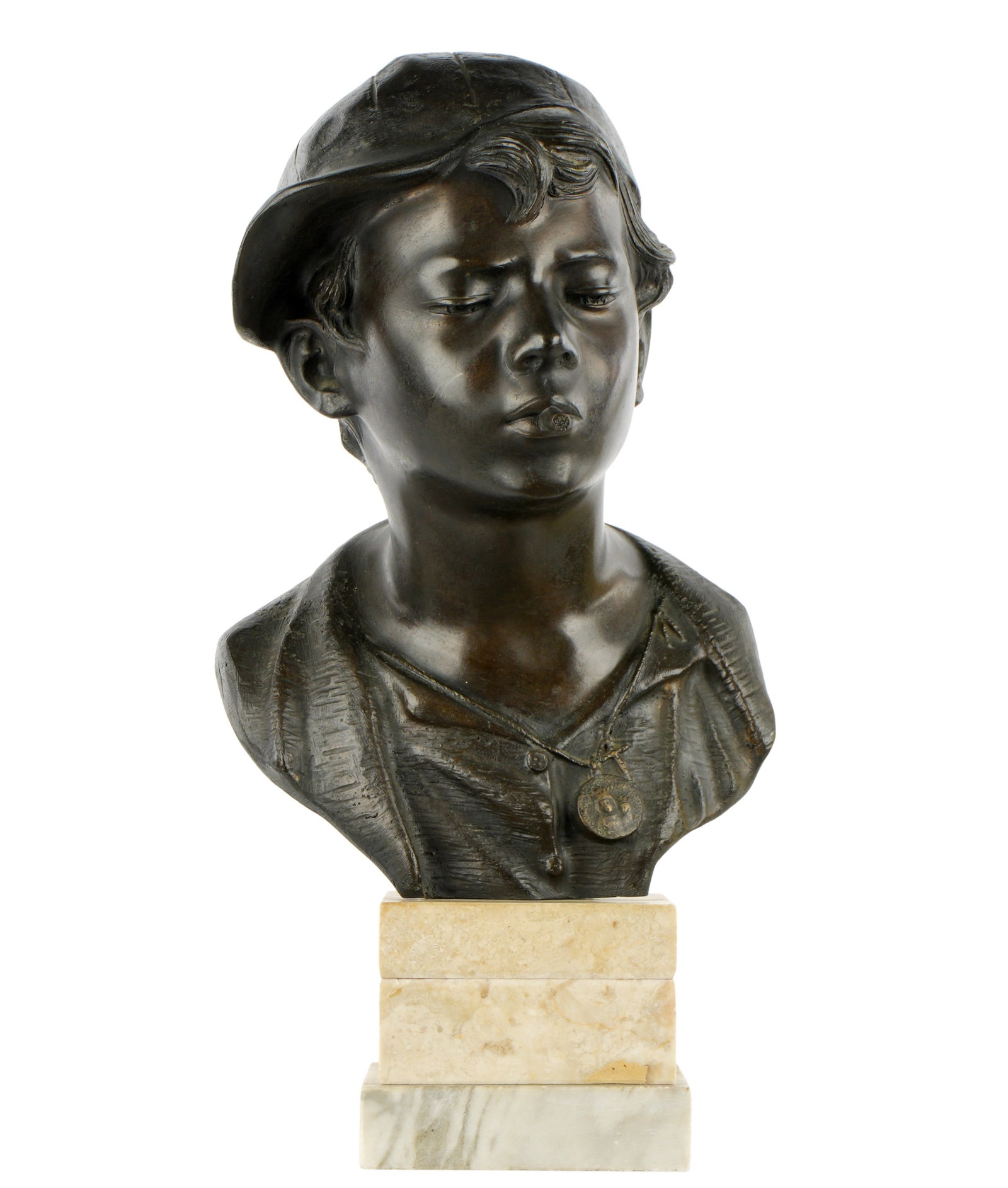 Giovanni de Martino Bronze Bust of Young Ruffian (1 of 8)