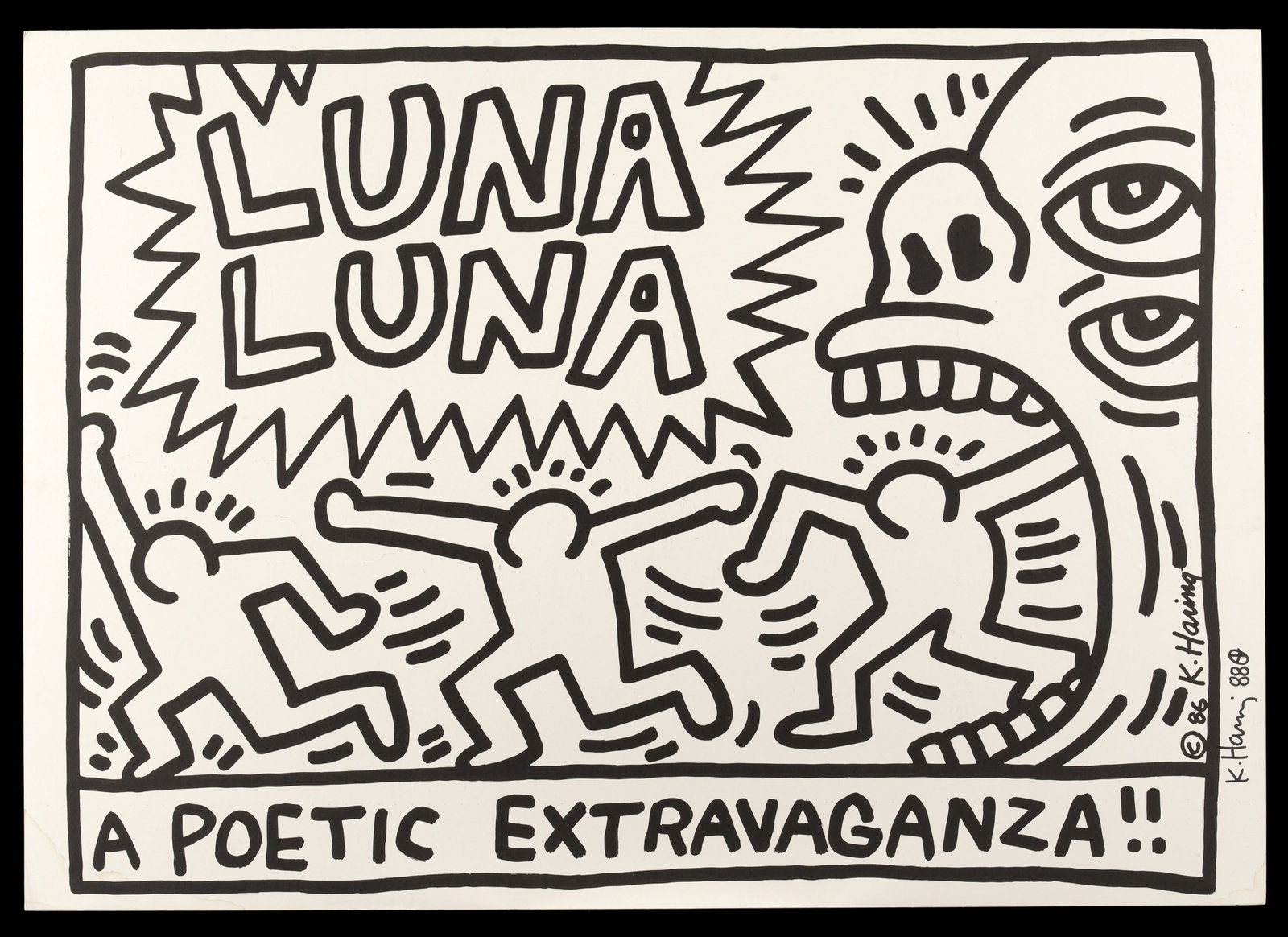 Signed Keith Haring Luna Luna Poster (1 of 6)