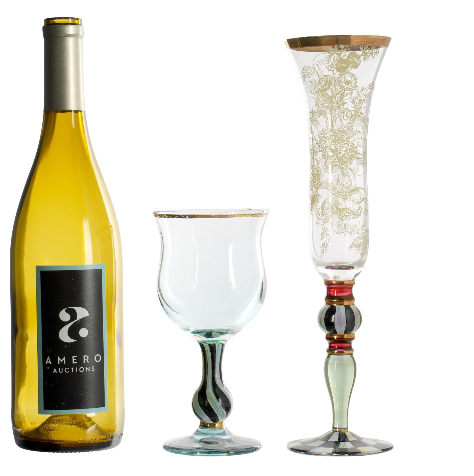 Two MacKenzie-Childs Painted Crystal Stemware - 2