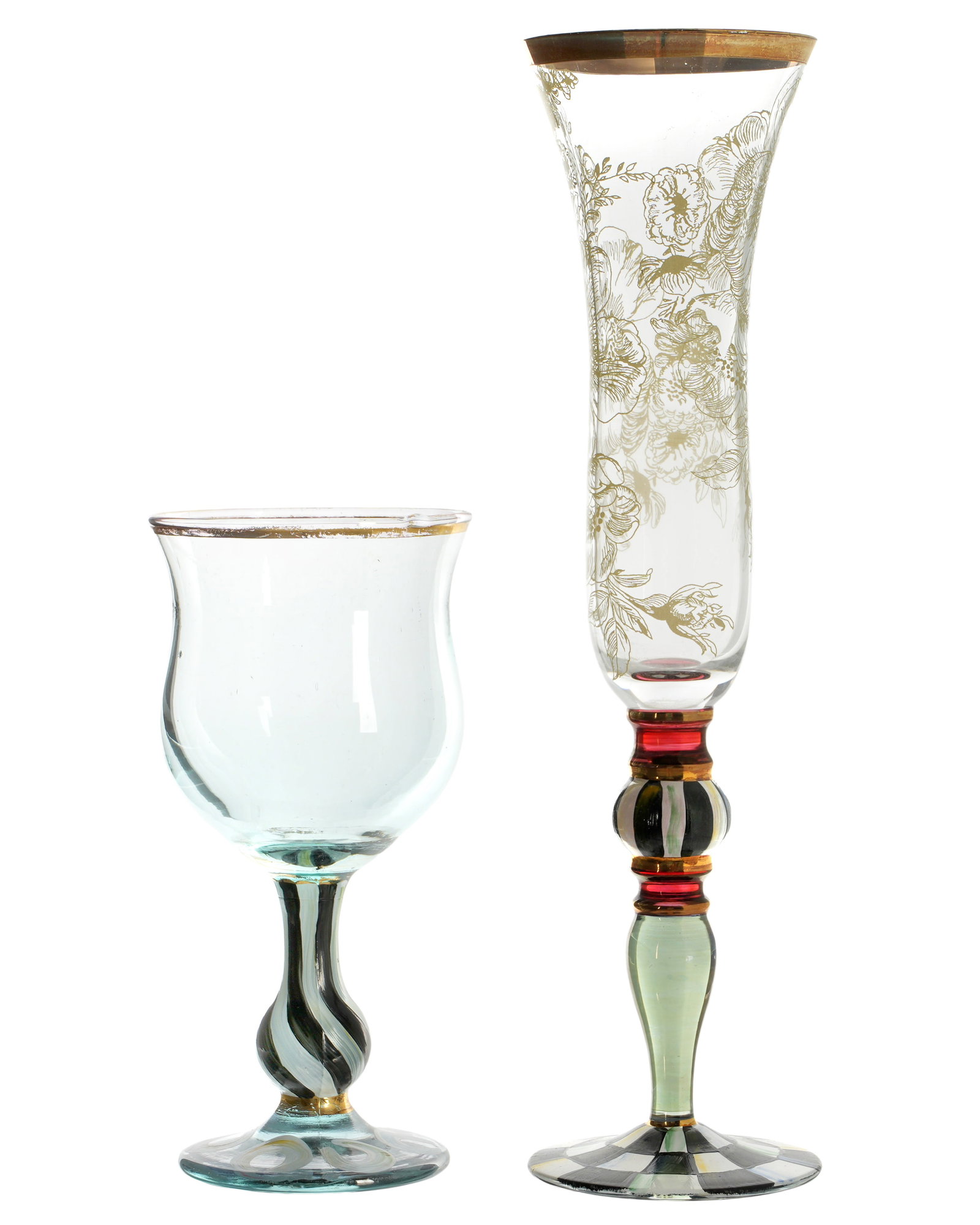Two MacKenzie-Childs Painted Crystal Stemware - 3