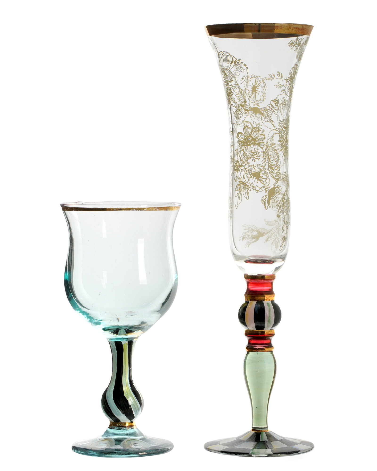 Two MacKenzie-Childs Painted Crystal Stemware - 4