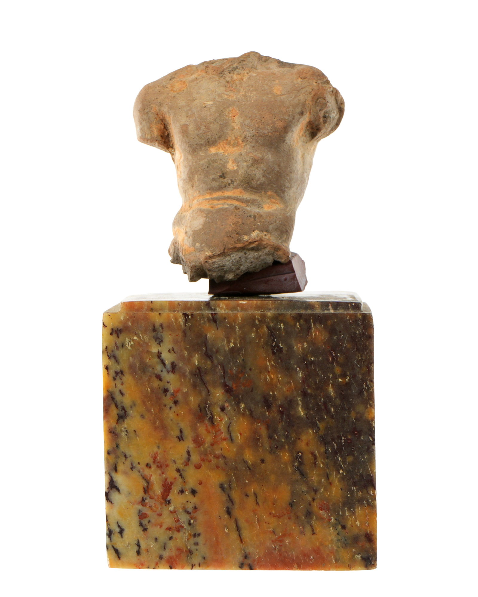 Greco-Roman Terracotta Torso of an Athlete: circa 100BC-100AD, torso of an athlete or possibly Hercules or Apollo, 2" h. x 1.5". Provenance: Private Collection in Sarasota, purchased online auction.
