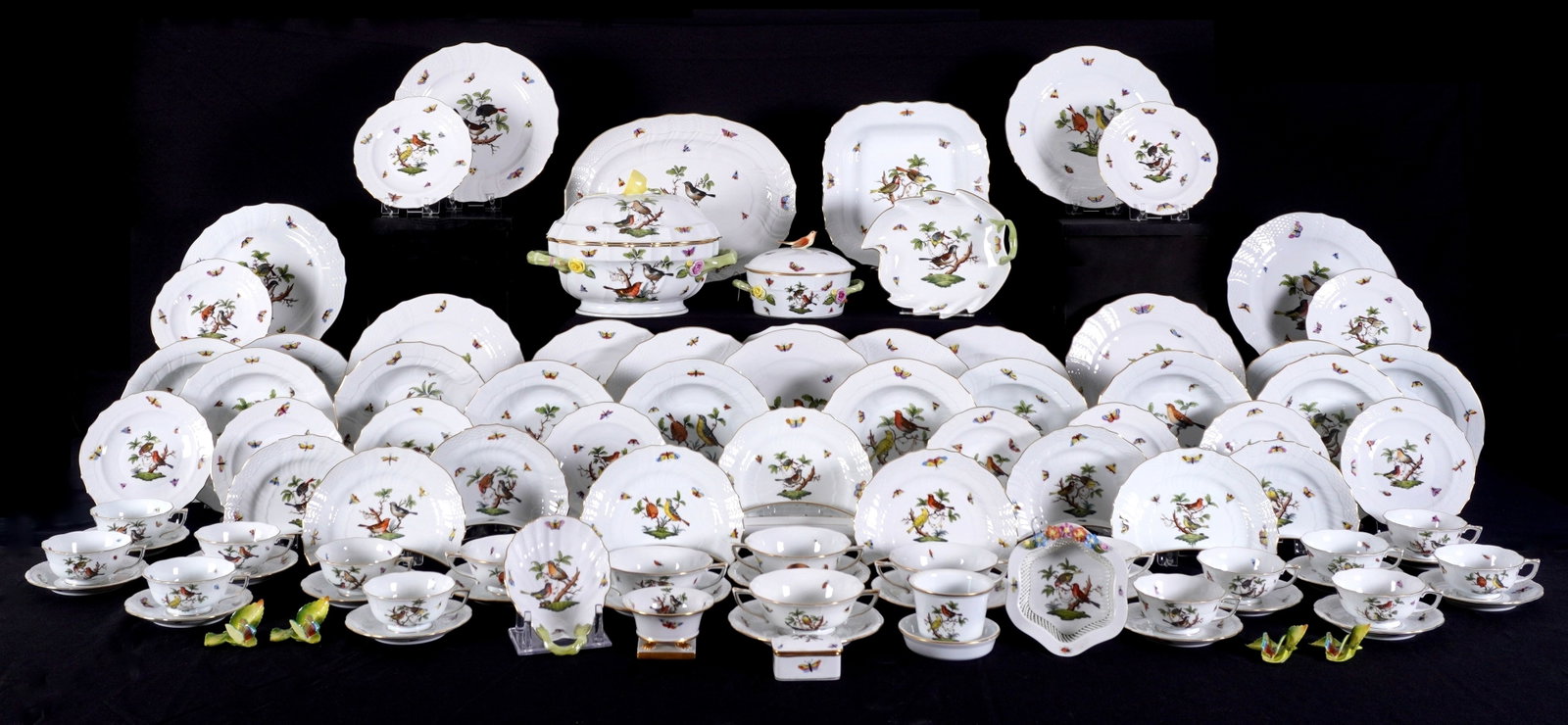 100 pc Herend Rothschild Bird China (1 of 18)