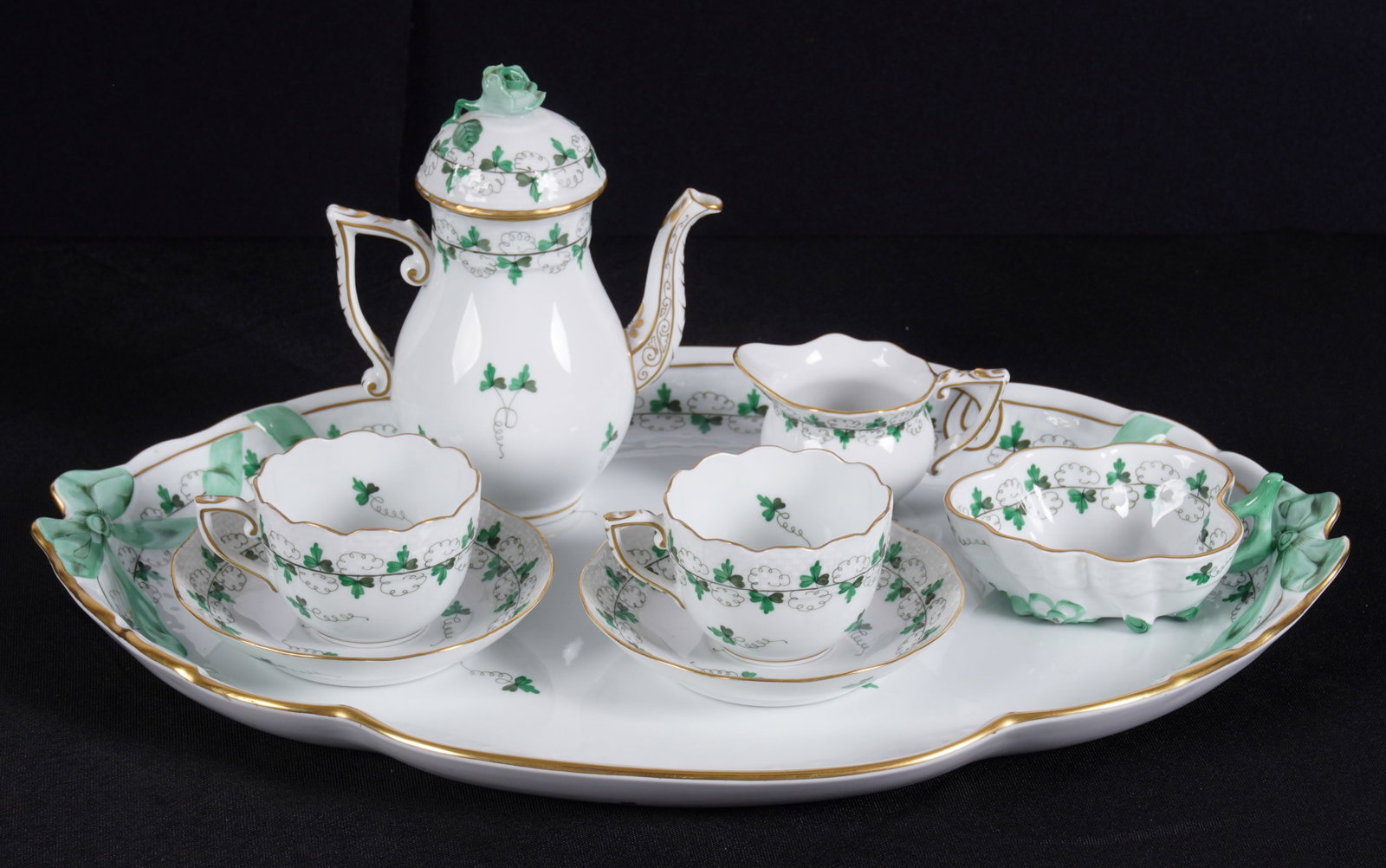 8 pc Herend Persil Green Clover Demitasse Service (1 of 19)