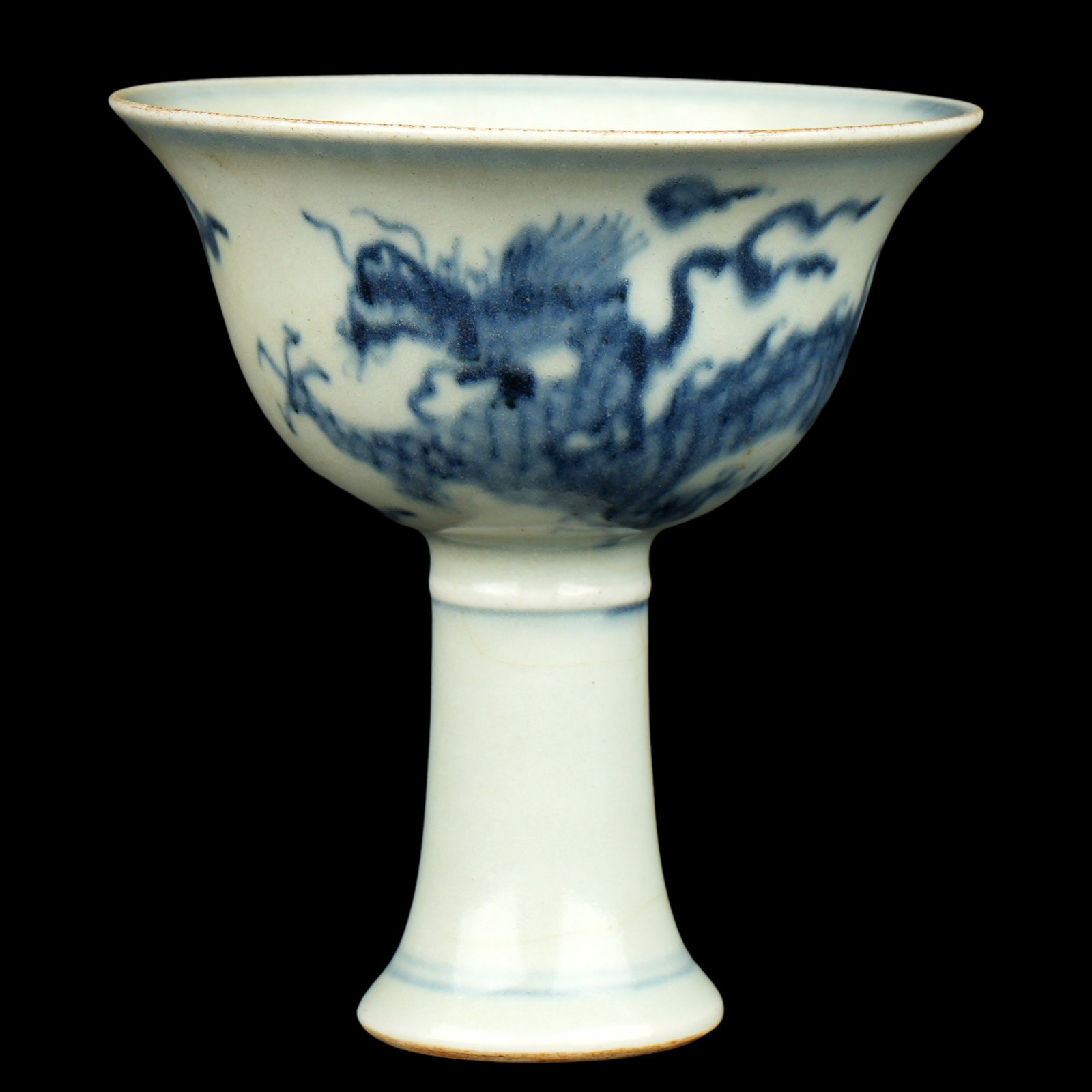 Chinese Ming Dynasty Celadon & Blue Stem Cup (1 of 1)