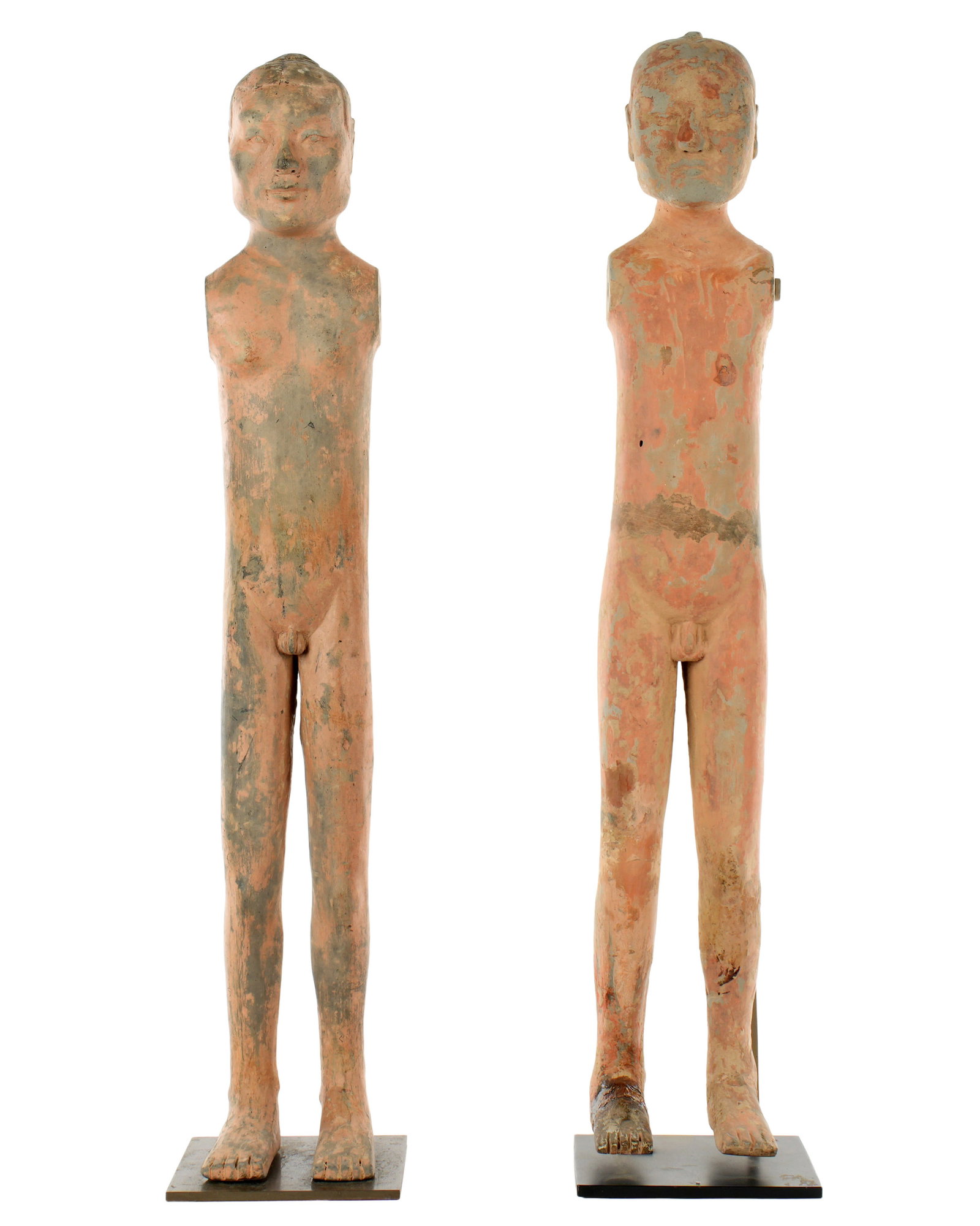 Pair Exhibited Chinese Han Tall Slender Figure (1 of 2)