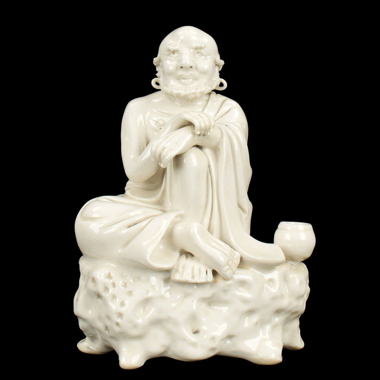 Chinese Dehua Glazed Seated Damo Figure (1 of 1)