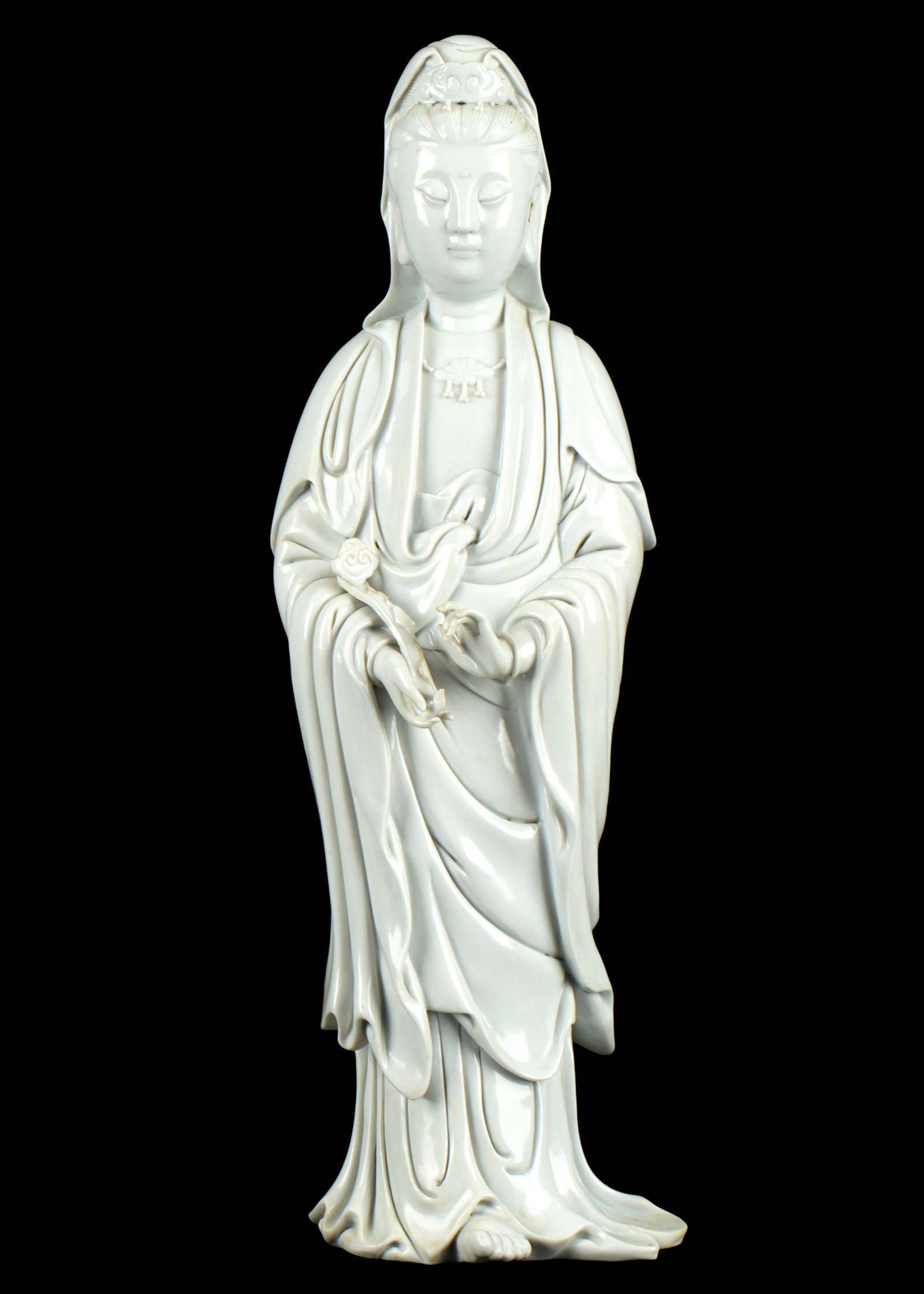 Chinese Qing Dehua Glazed Figure of Guanyin (1 of 2)