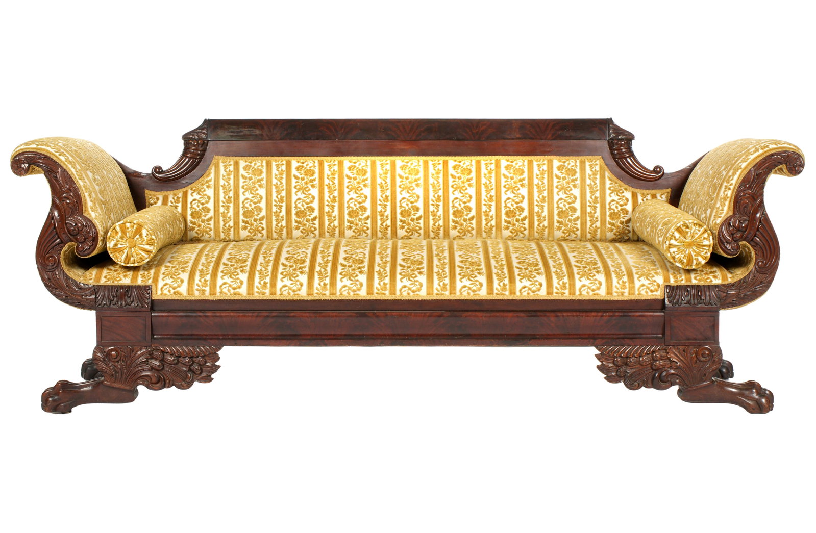 Victorian Carved Mahogany Cornucopia Sofa (1 of 6)