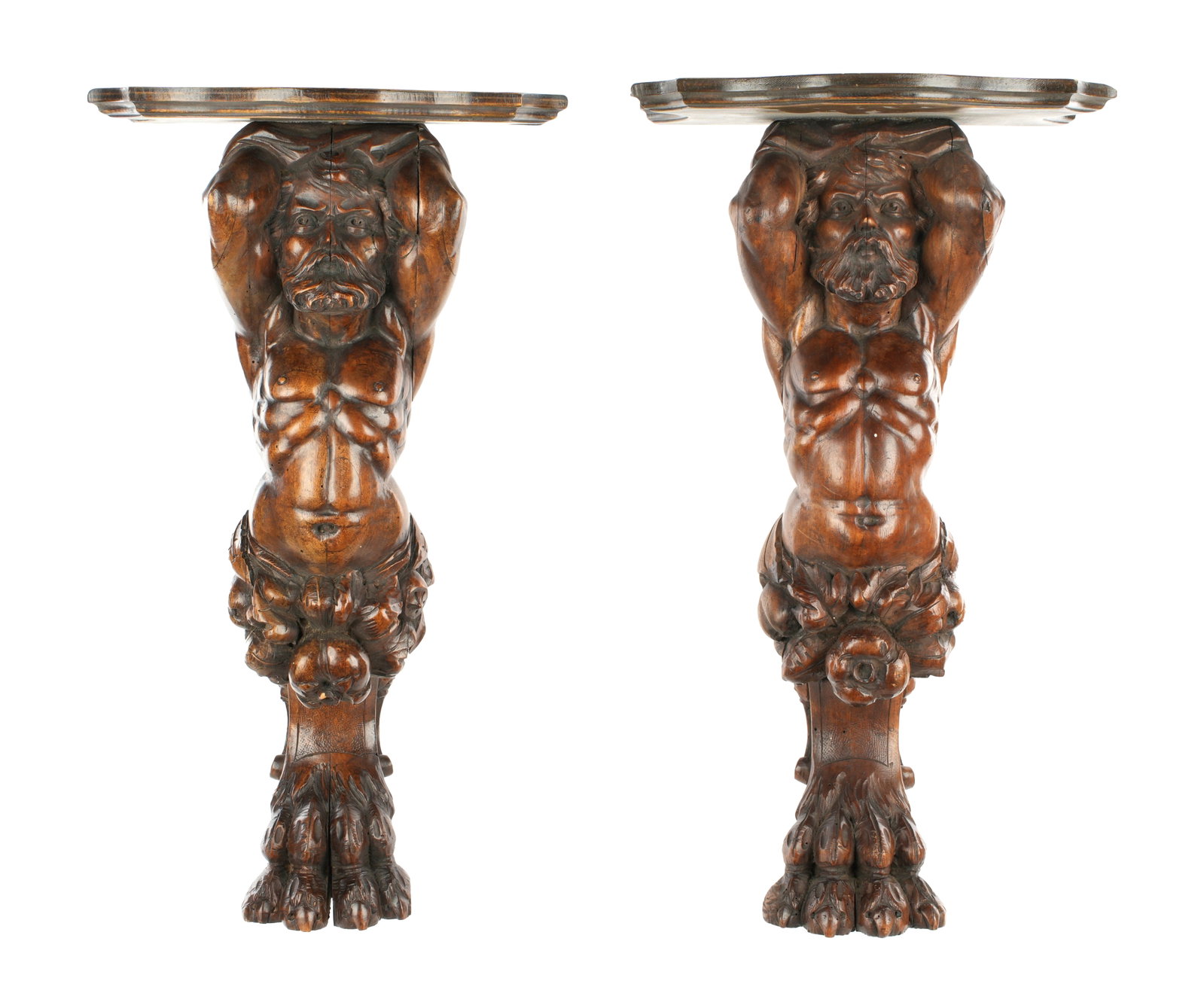 Pair Figural Renaissance Revival Wall Brackets (1 of 1)