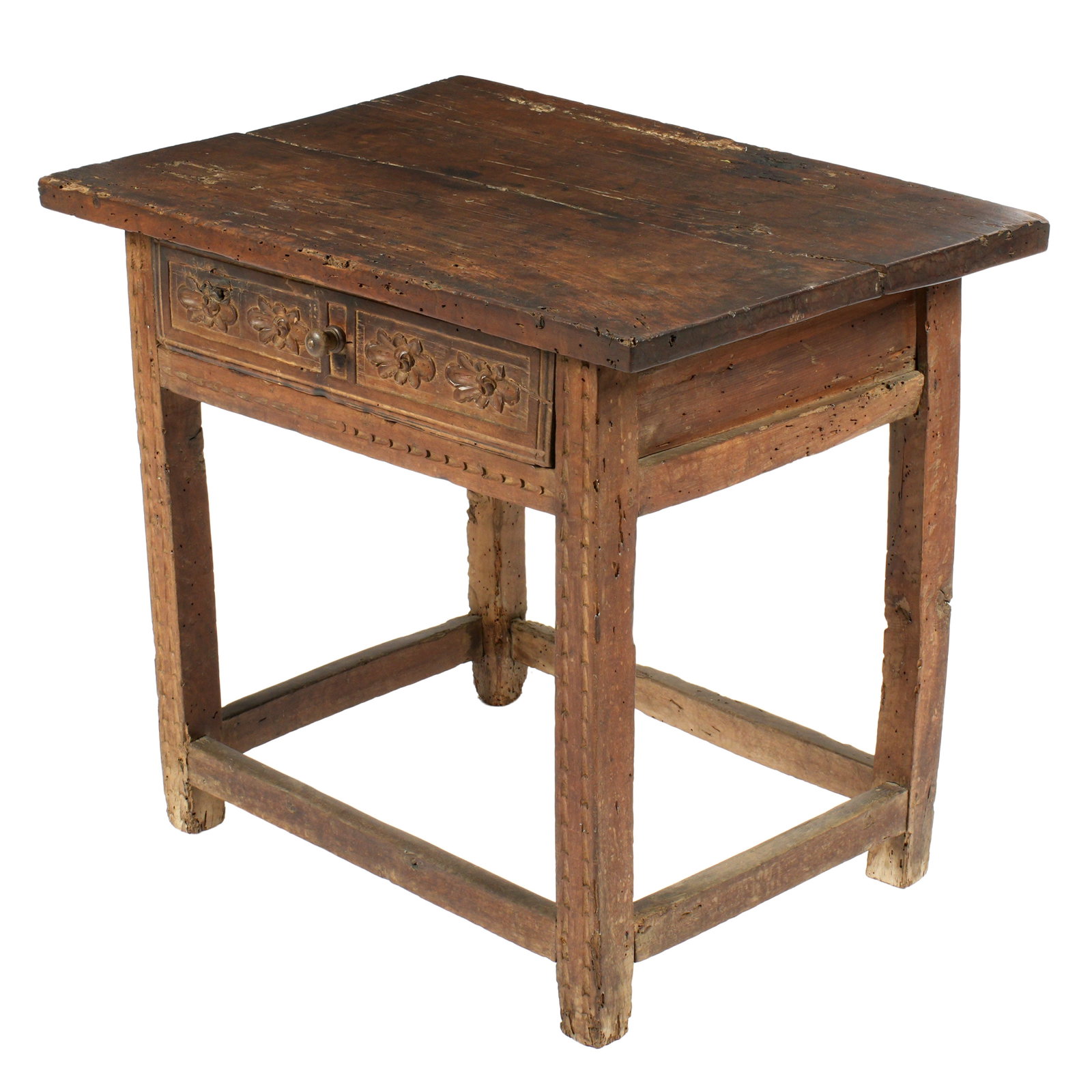Early Spanish Carved Single Drawer Work Table (1 of 8)