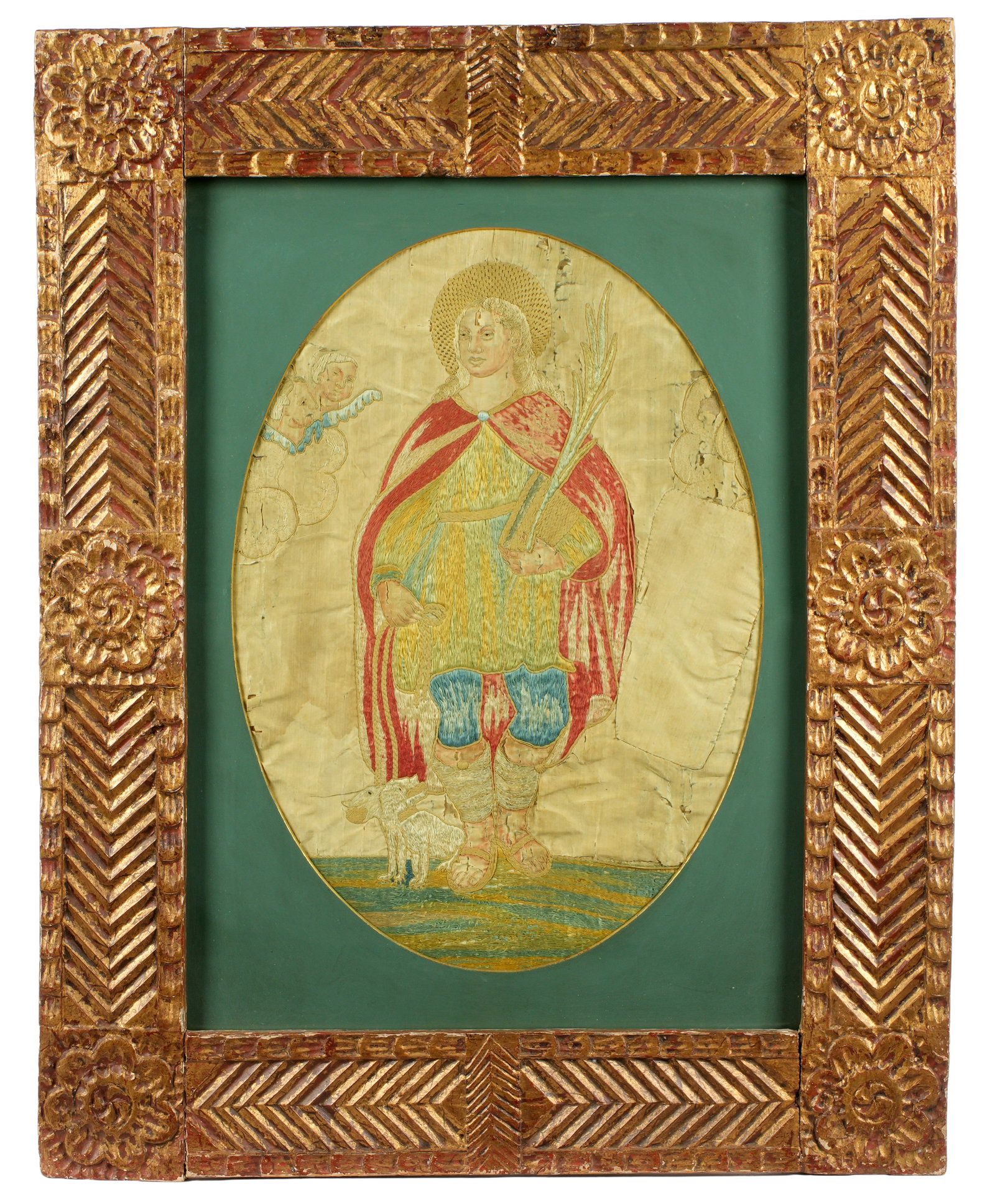 Early 18th C. Silk Embroidered Liturgical Panel (1 of 5)