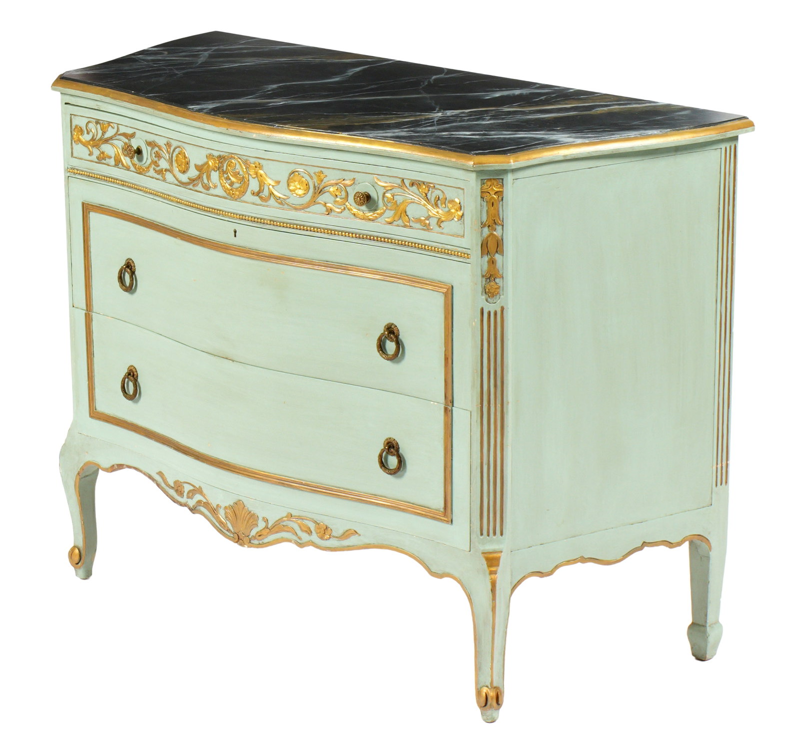 20th Century Painted Faux Marble Top Commode (1 of 8)