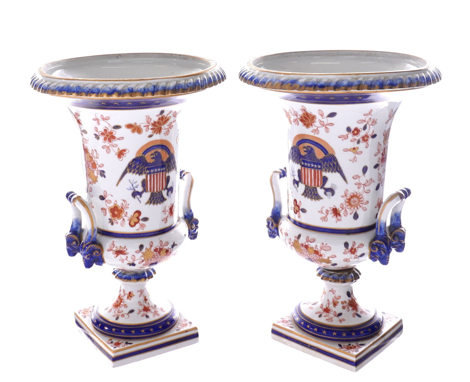 Pair Samson Chinese Export Urns with Eagles - 3