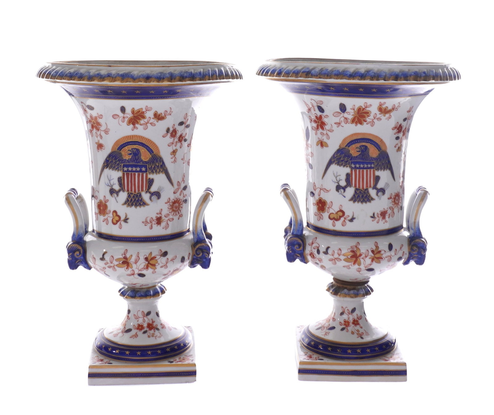 Pair Samson Chinese Export Urns with Eagles - 5