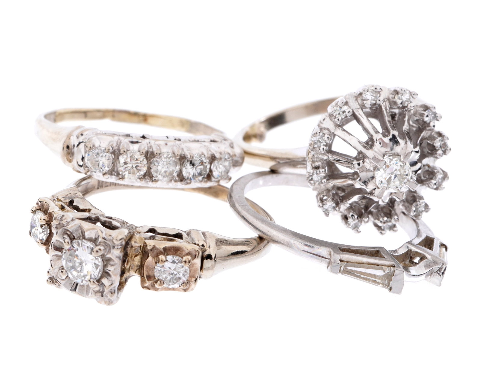 Four Womens Gold and Diamond Engagement Rings (1 of 20)