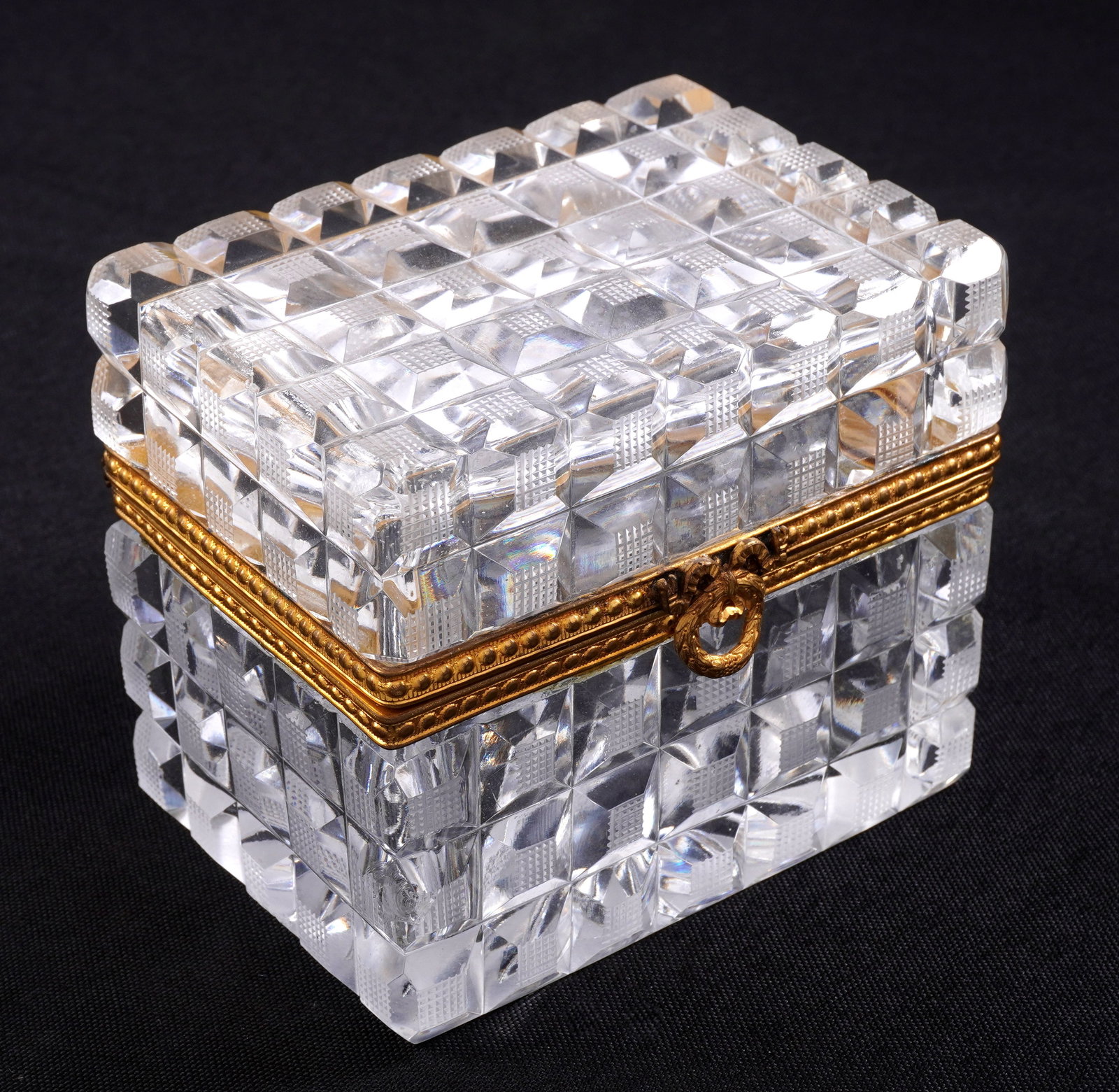 Baccarat Quality Bronze Dore and Cut Glass Box (1 of 9)