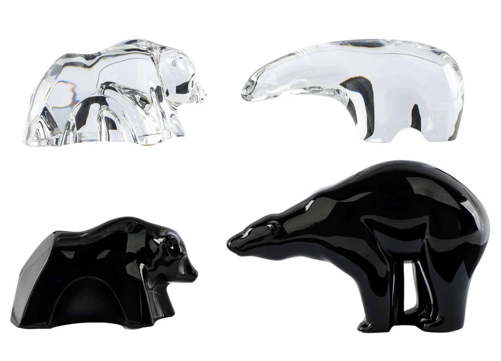 Four Baccarat Crystal Bear Figures (1 of 1)