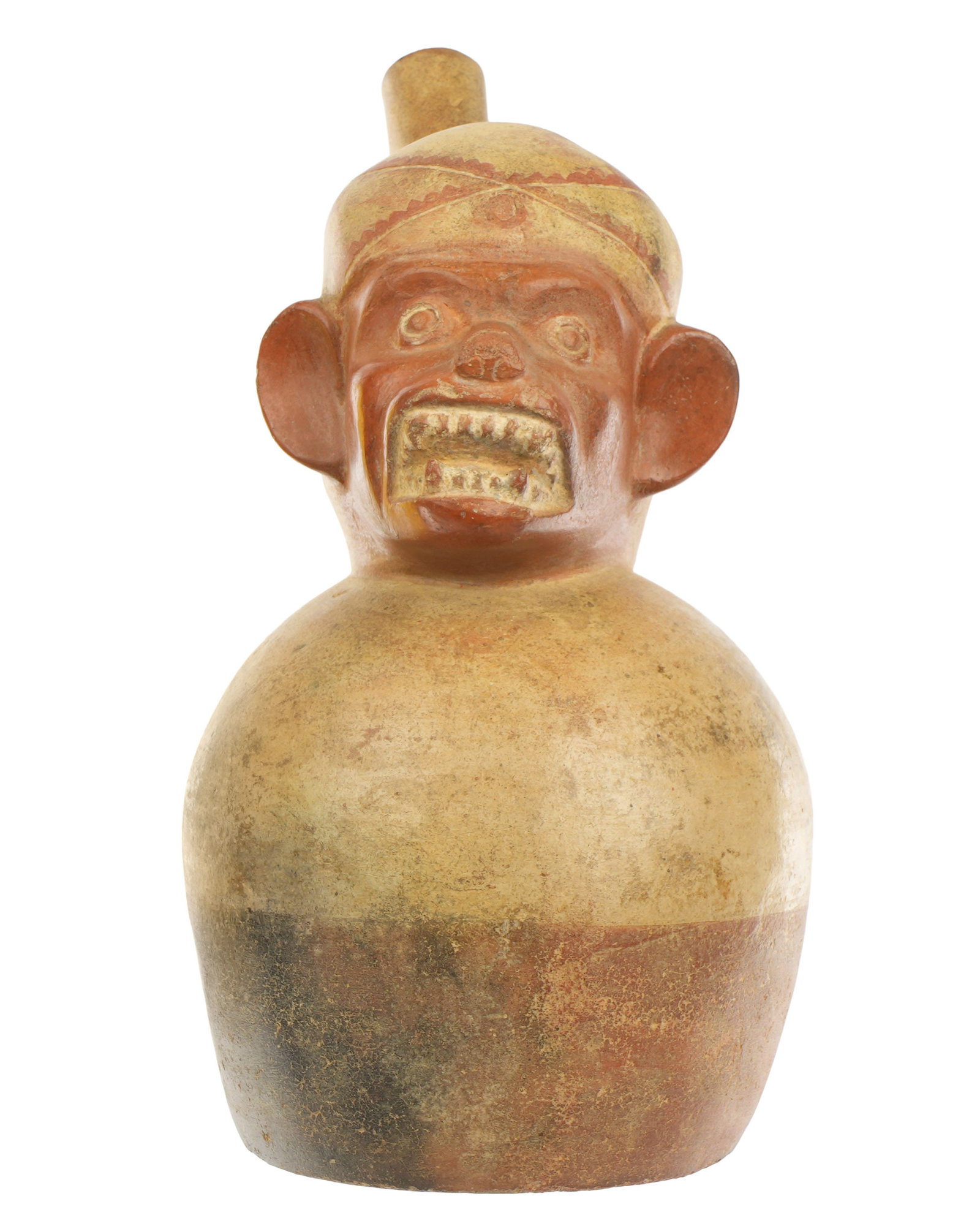 Moche Pre-Columbian Monkey Deity Stirrup Vessel (1 of 2)