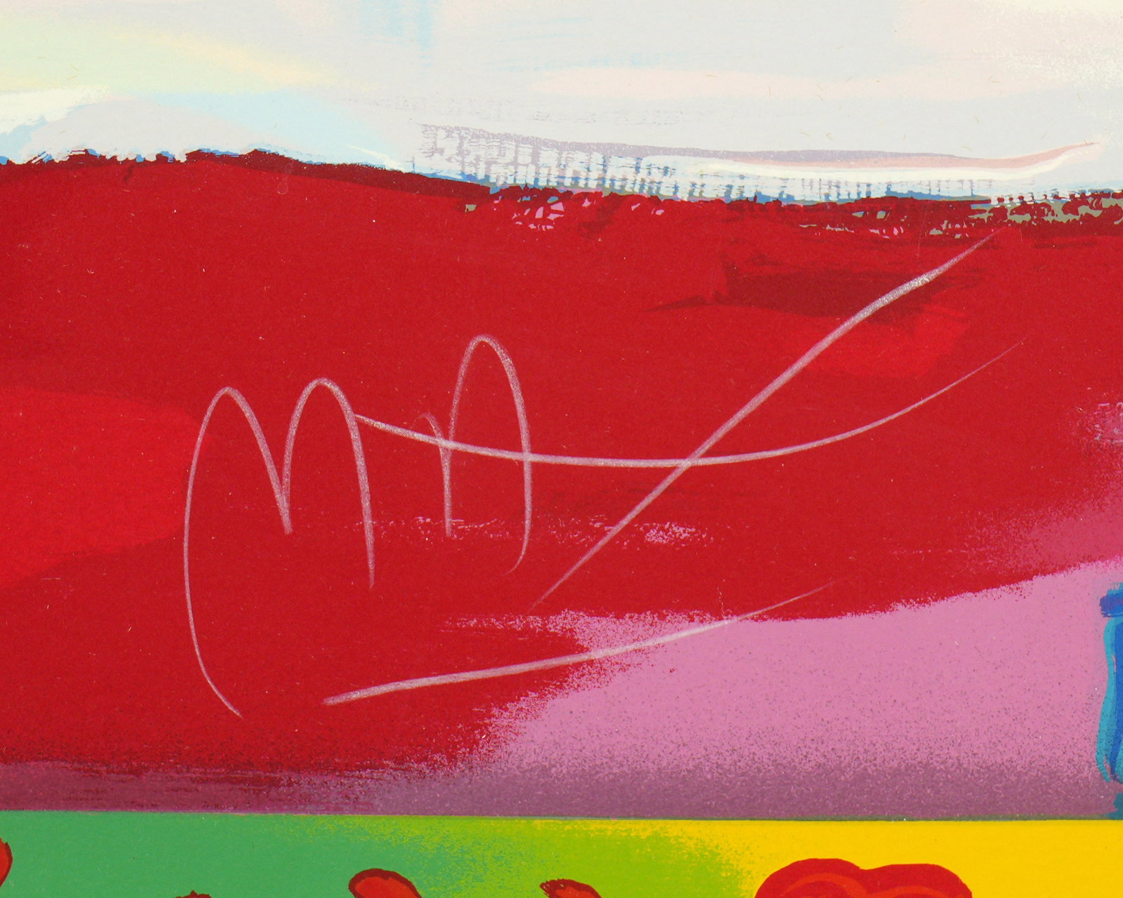 Large Peter Max Flag with Hearts Lithograph - 4
