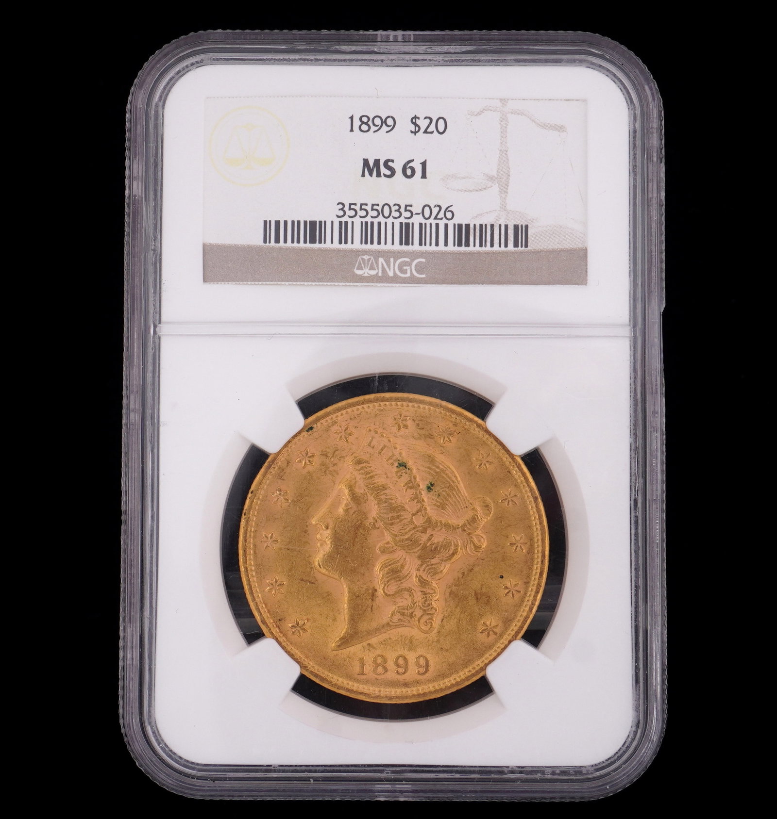 1899 Liberty $20 Gold US Coin NGC MS61 (1 of 2)