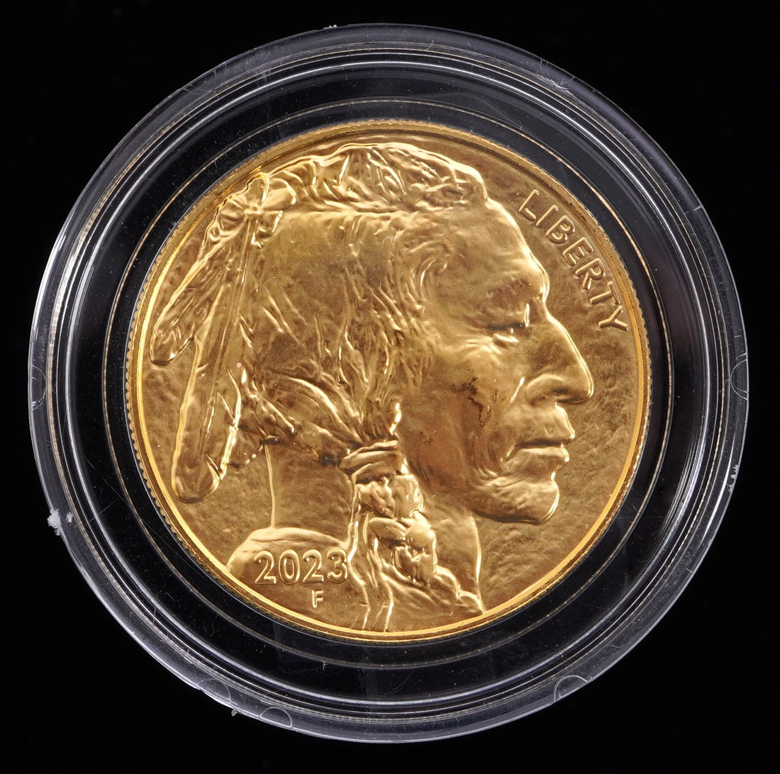 2023 US $50 Gold Buffalo Coin: 1oz, $50 US Buffalo gold coin.