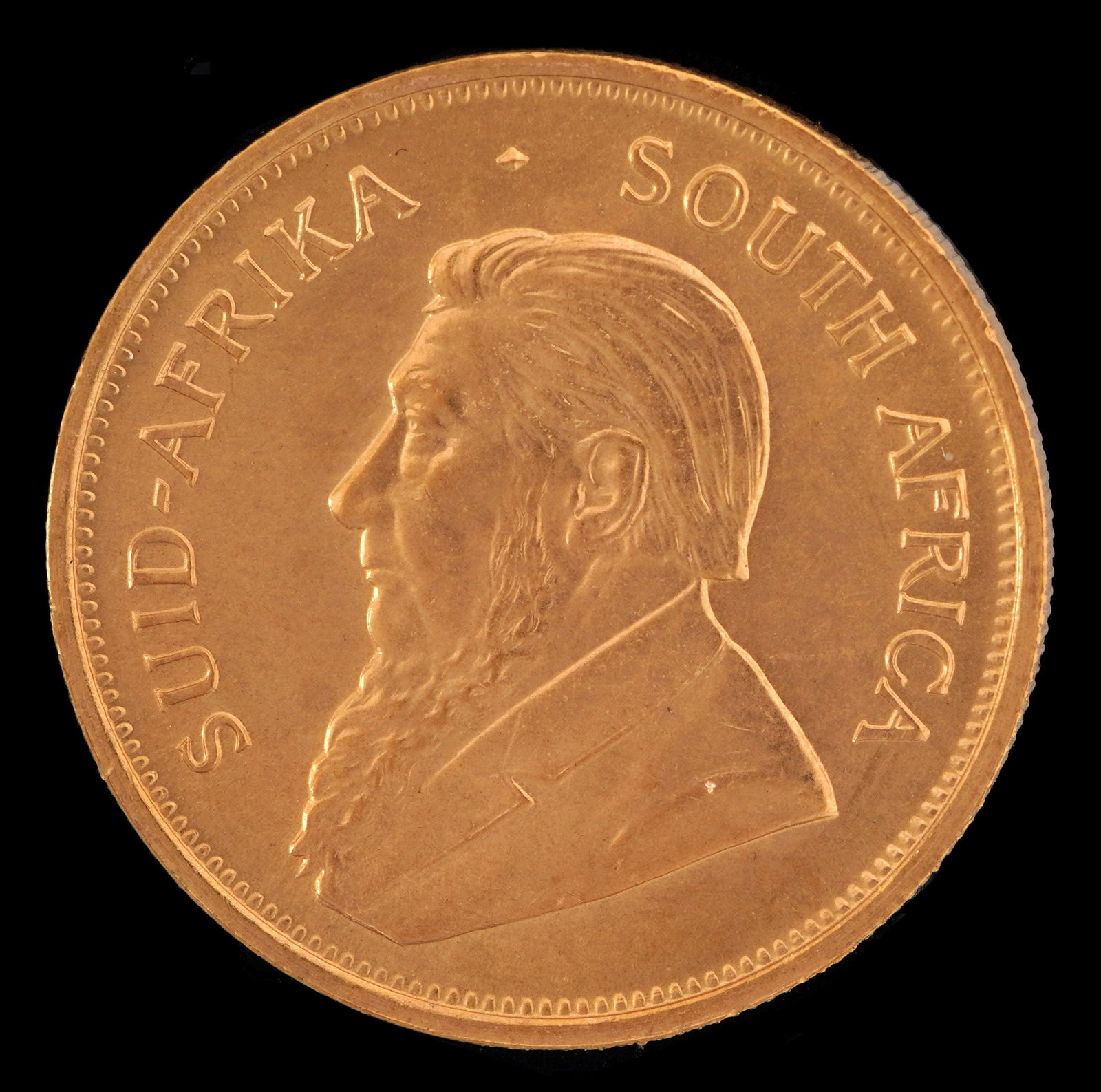 1975 South African 1oz Gold Krugerrand: 1975 South African 1oz gold Krugerrand, ungraded.