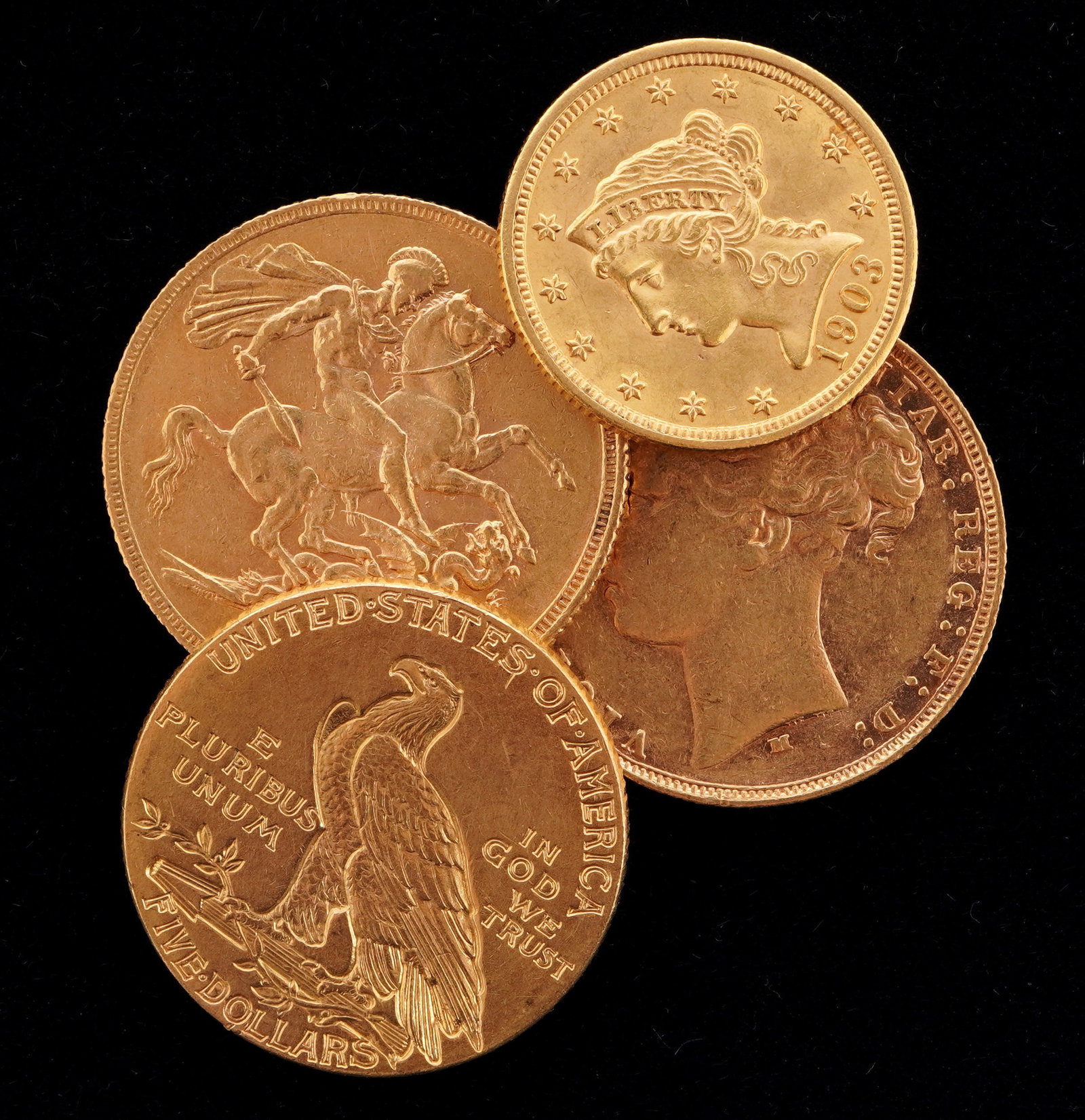 Four American and Australian Gold Coins (1 of 3)